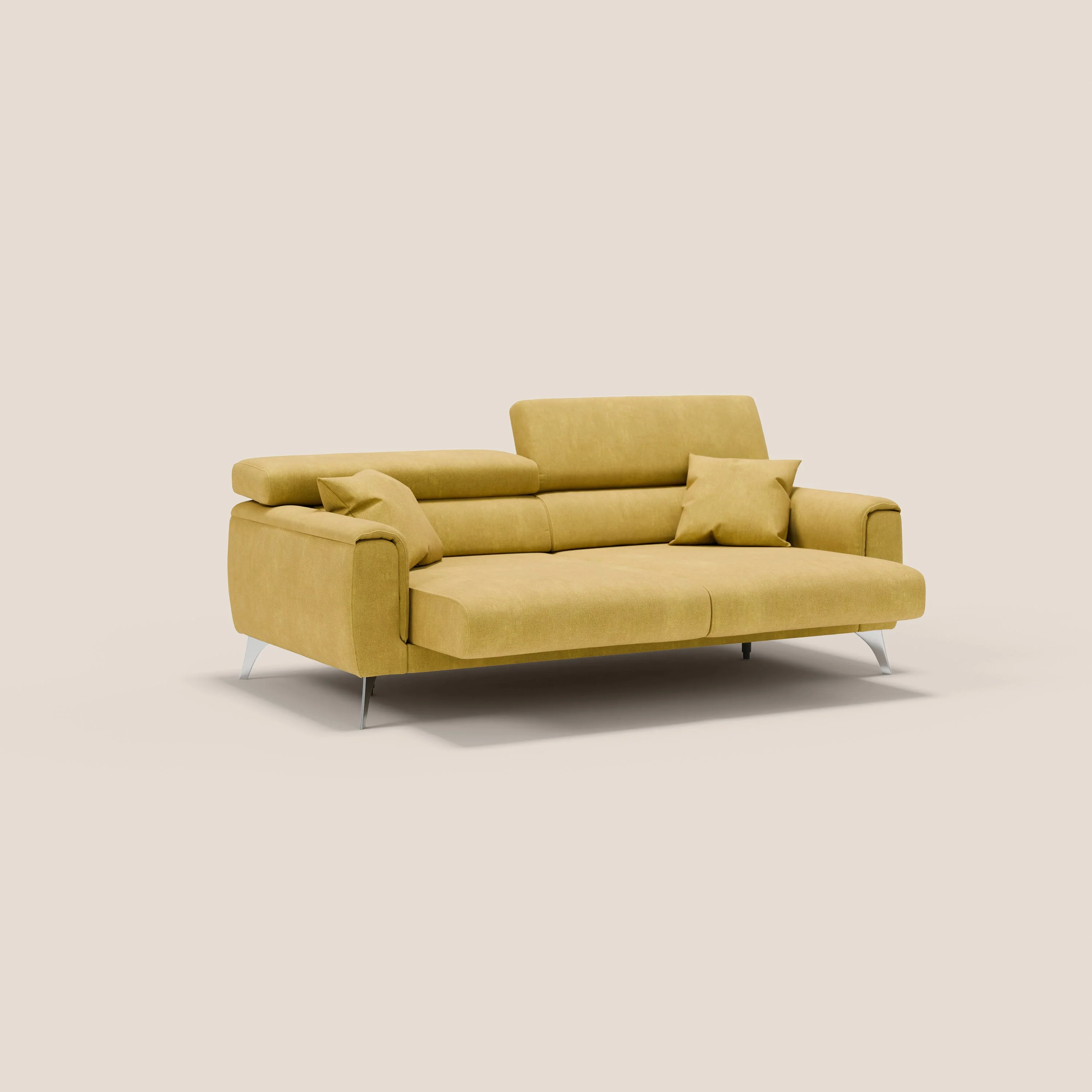 Caravaggio Canapé avec assises extensibles et têtières réglables en tissu imperméable T02 jaune - Image 4
