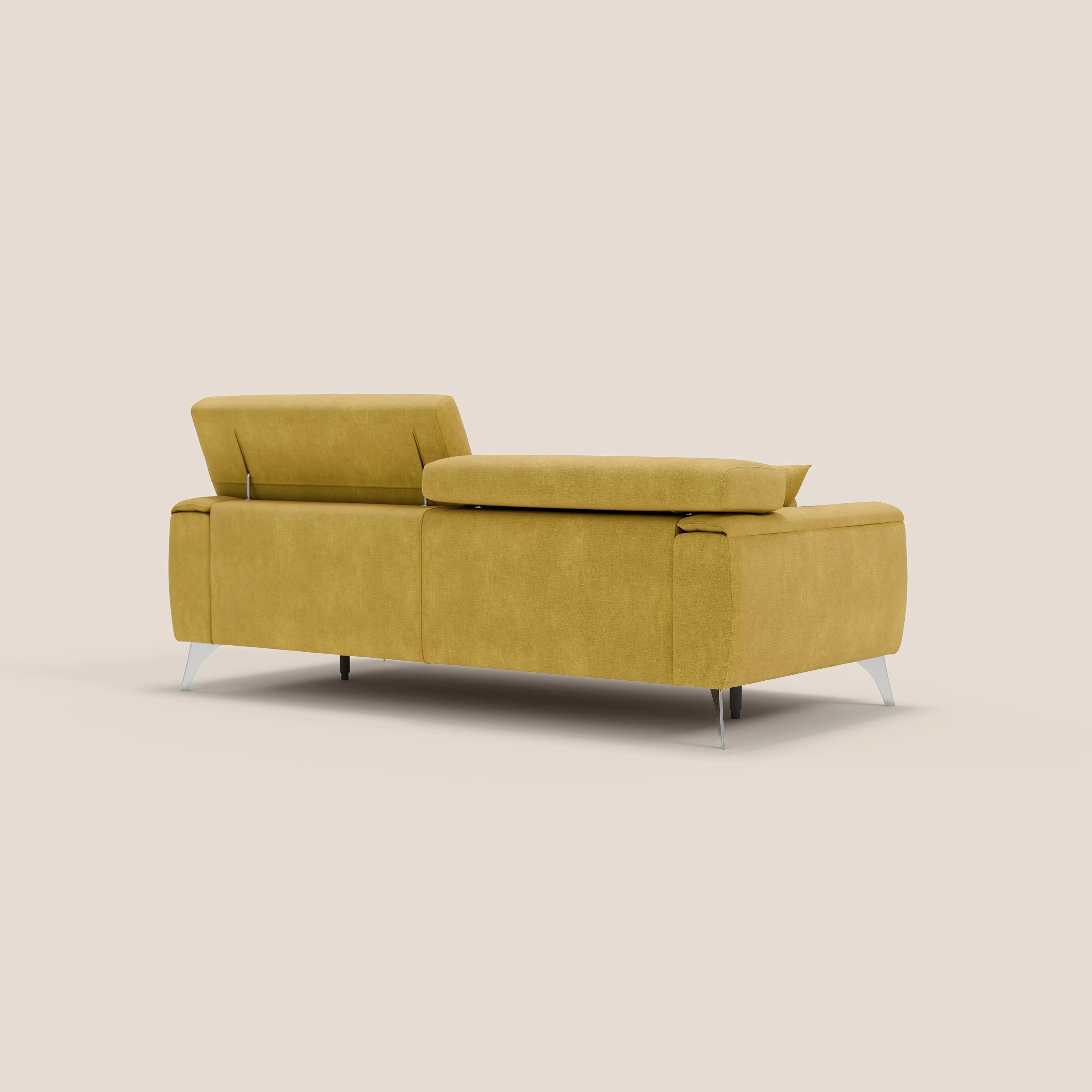 Caravaggio Canapé avec assises extensibles et têtières réglables en tissu imperméable T02 jaune - Image 8