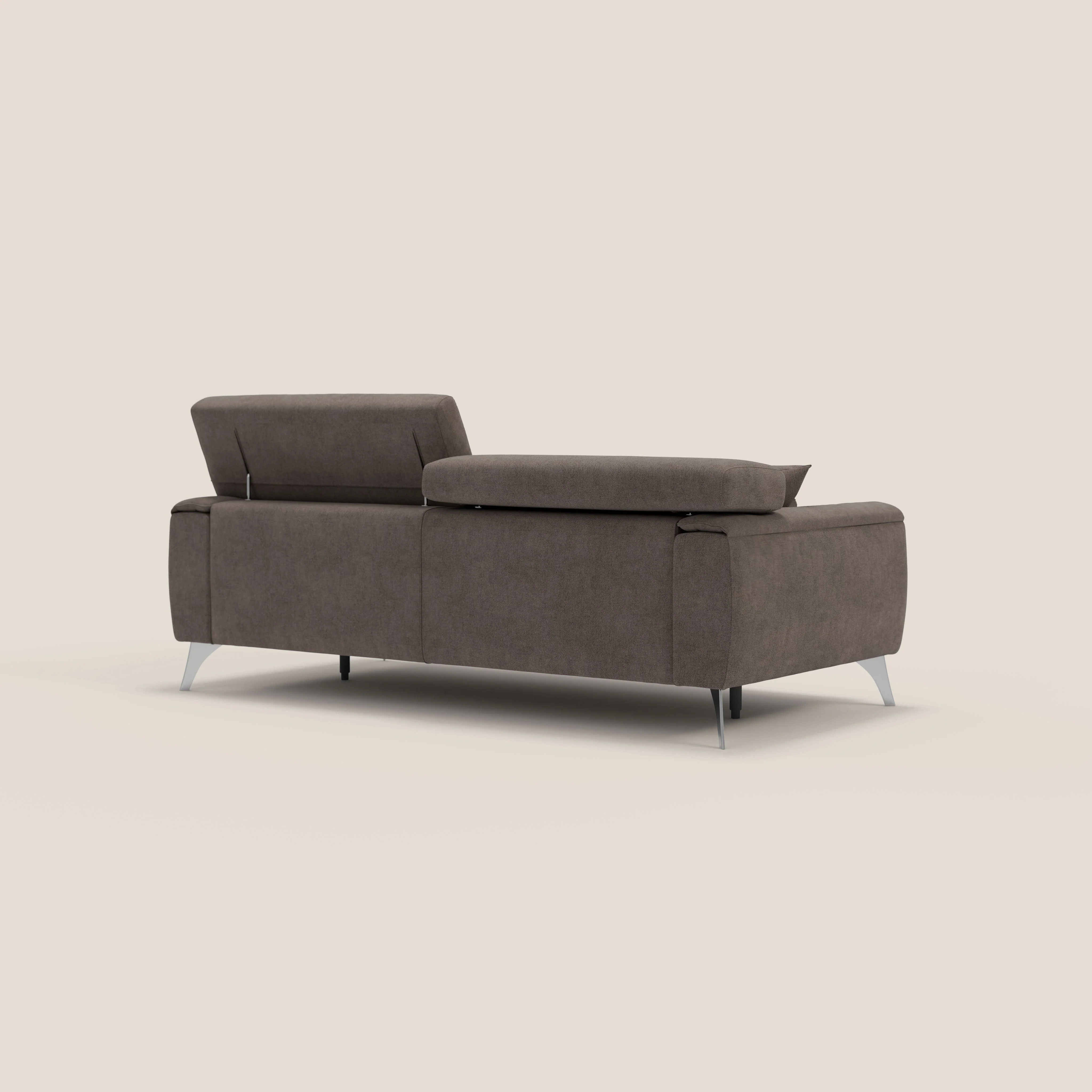 Caravaggio Canapé avec assises extensibles et têtières réglables en tissu imperméable T02 marron - Image 10