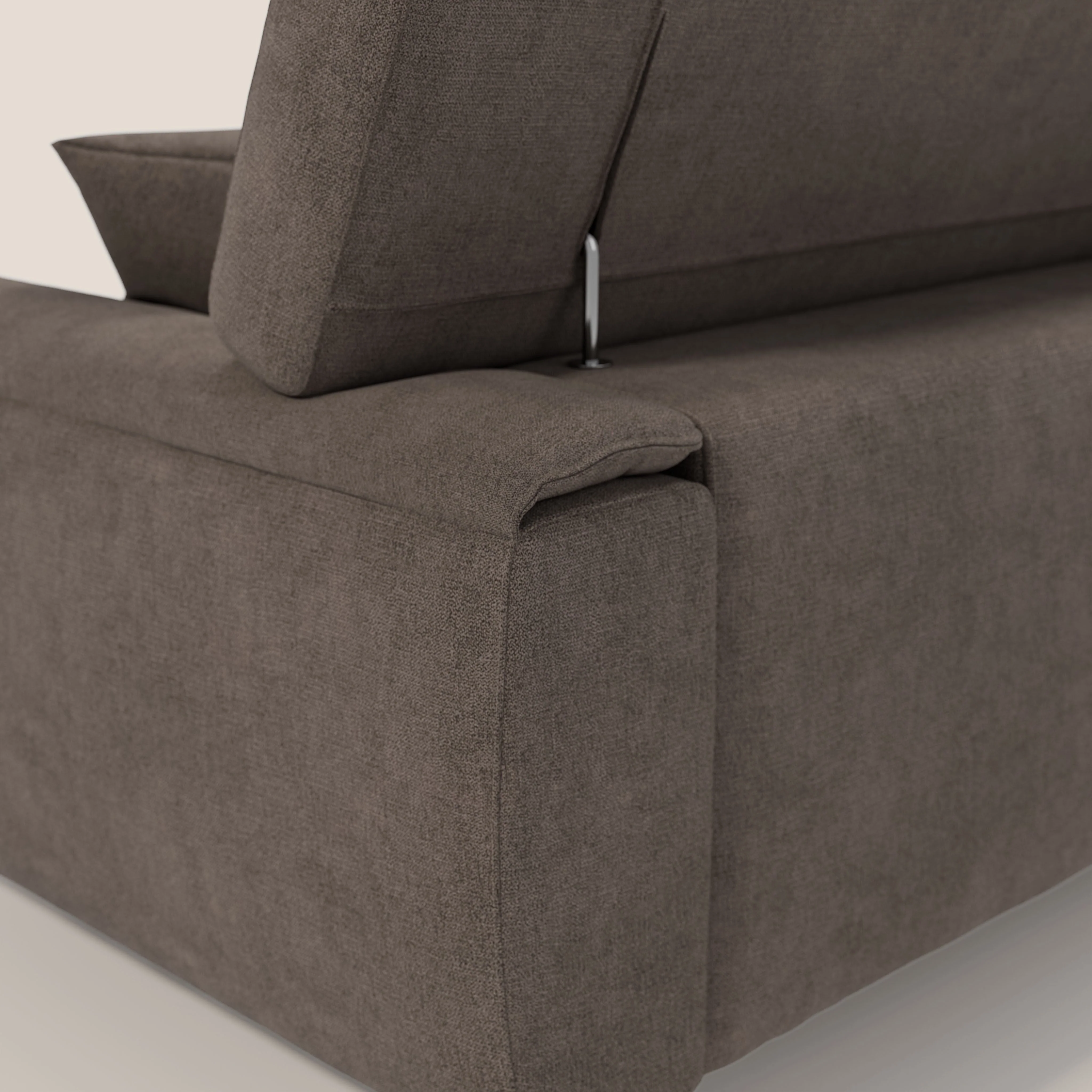 Caravaggio Canapé avec assises extensibles et têtières réglables en tissu imperméable T02 marron - Image 7