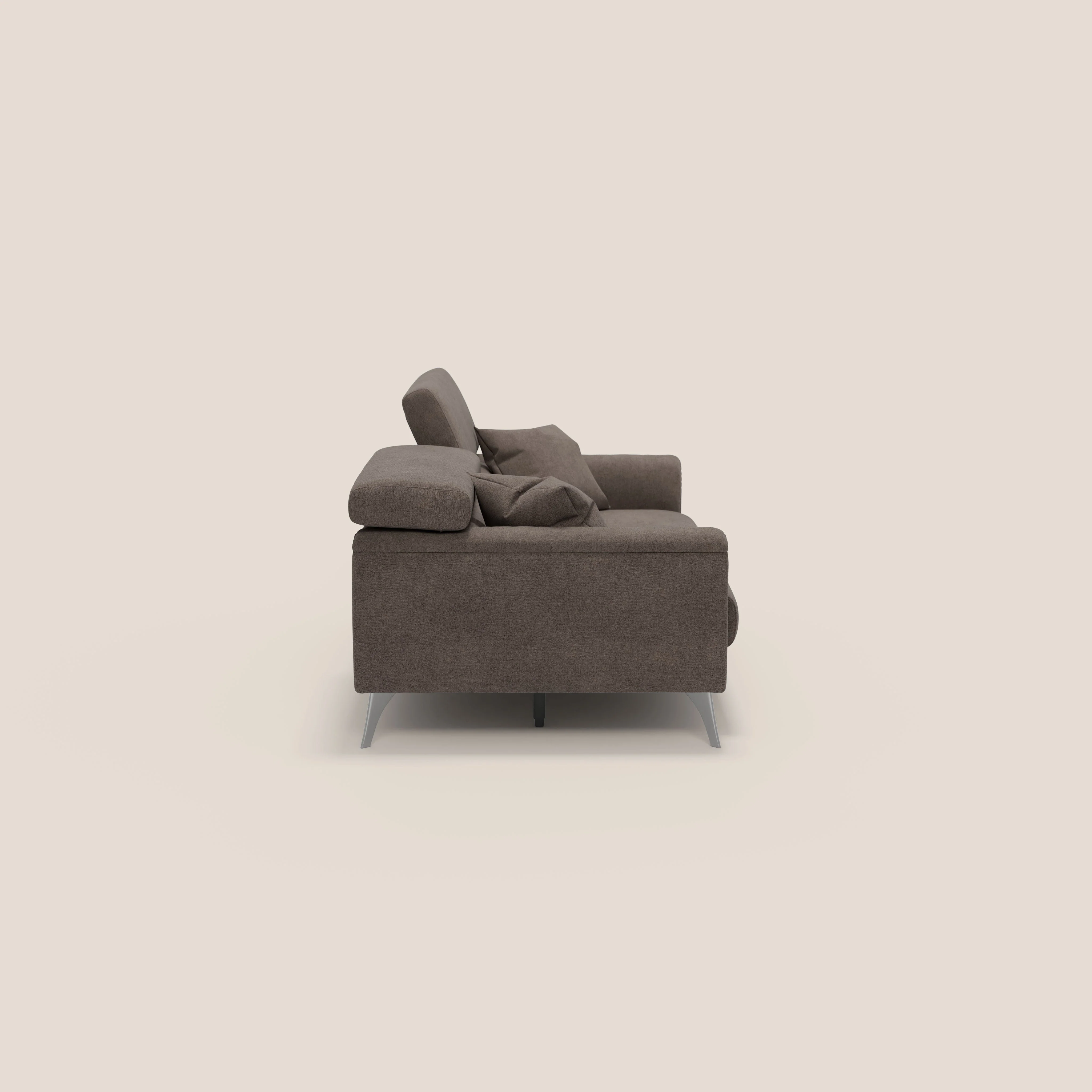Caravaggio Canapé avec assises extensibles et têtières réglables en tissu imperméable T02 marron - Image 9
