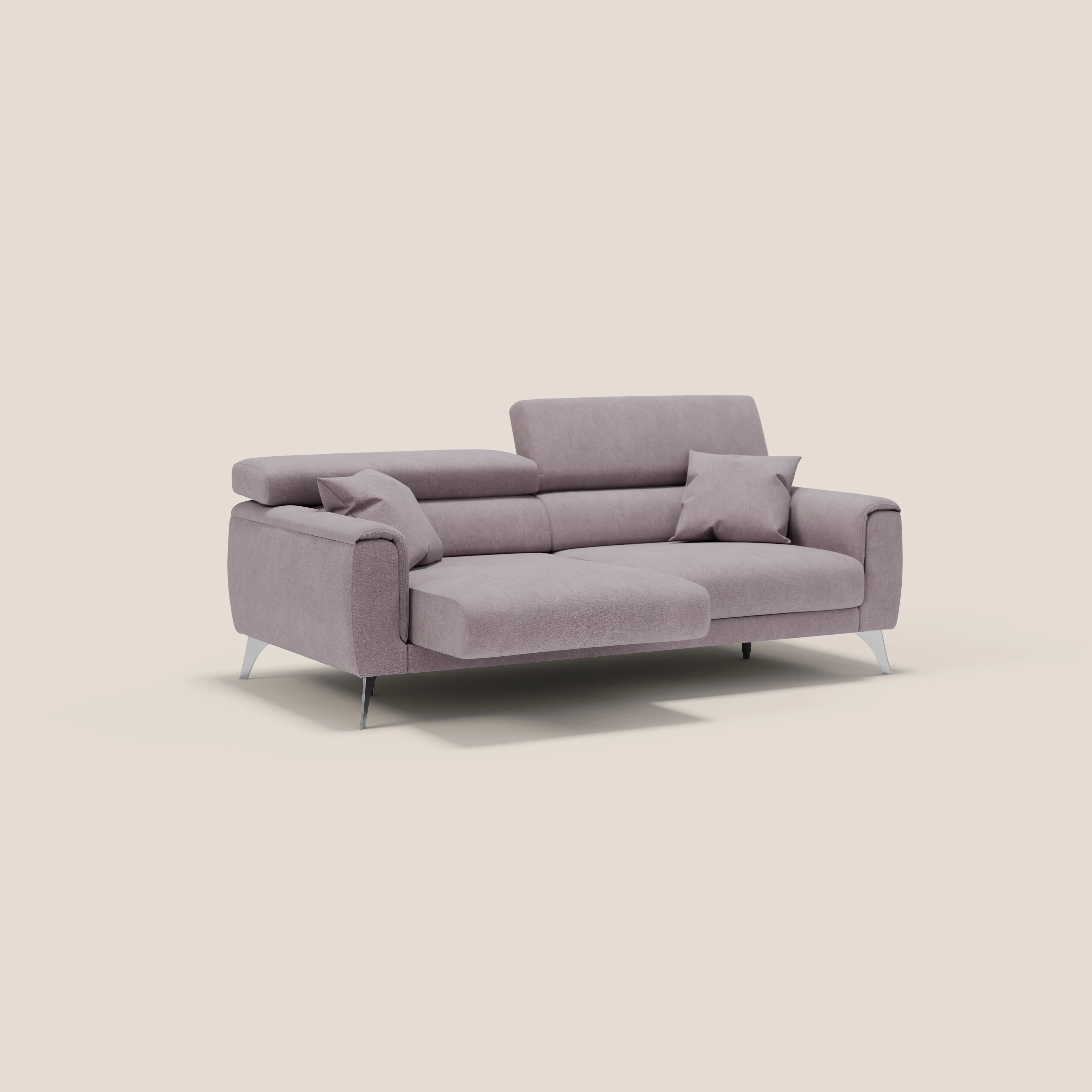 Caravaggio Canapé avec assises extensibles et têtières réglables en tissu imperméable T02 rose - Image 2