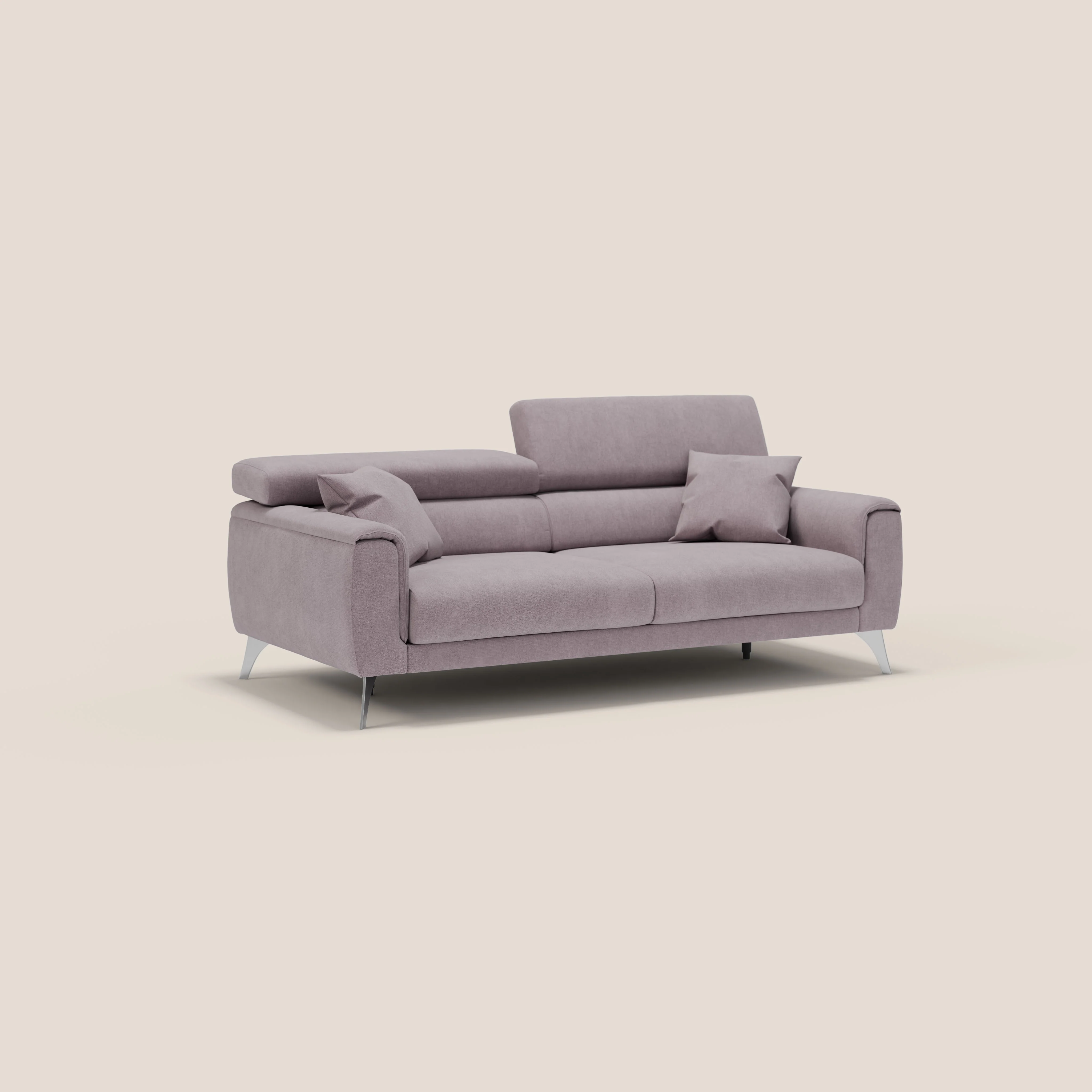 Caravaggio Canapé avec assises extensibles et têtières réglables en tissu imperméable T02 rose - Image 3