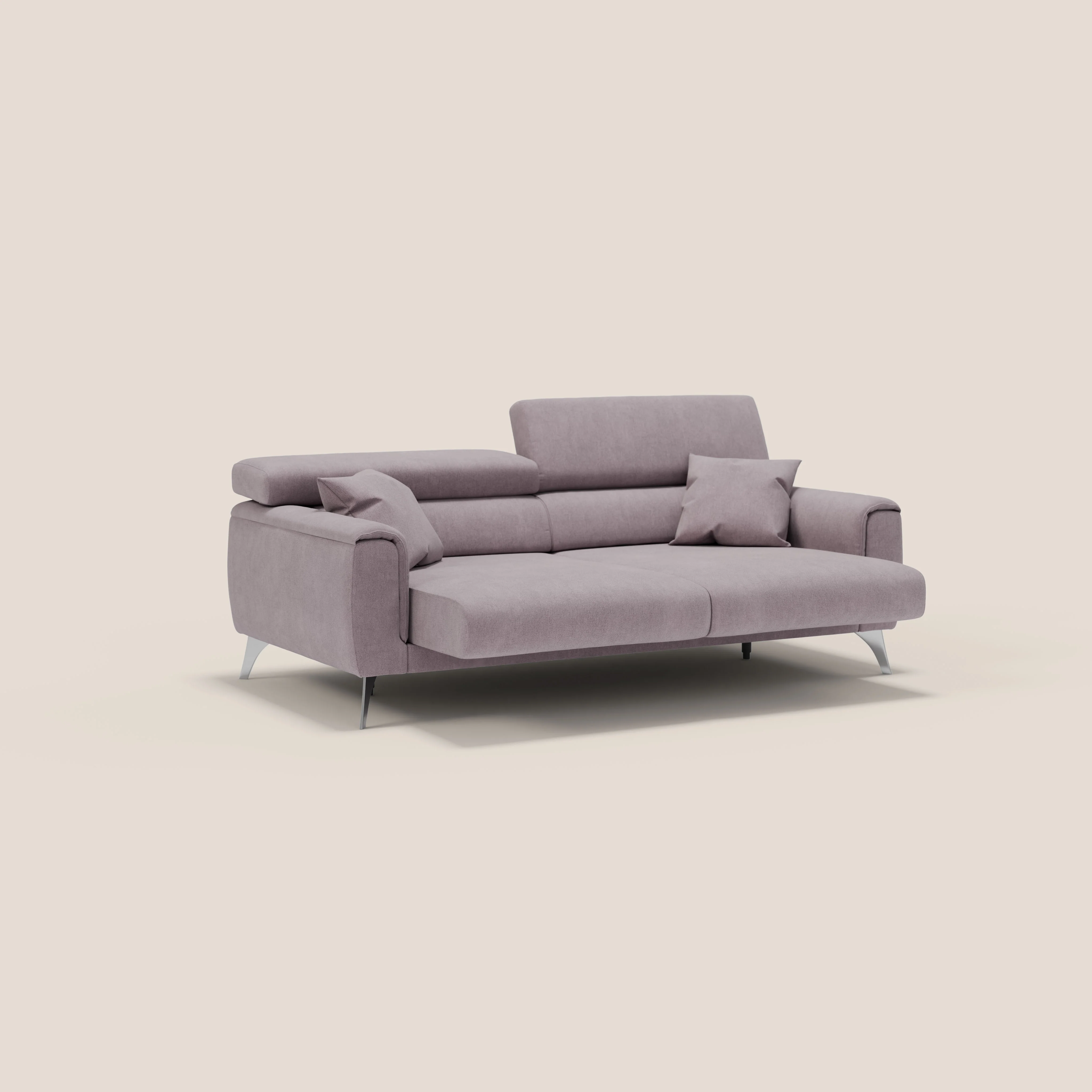 Caravaggio Canapé avec assises extensibles et têtières réglables en tissu imperméable T02 rose - Image 4