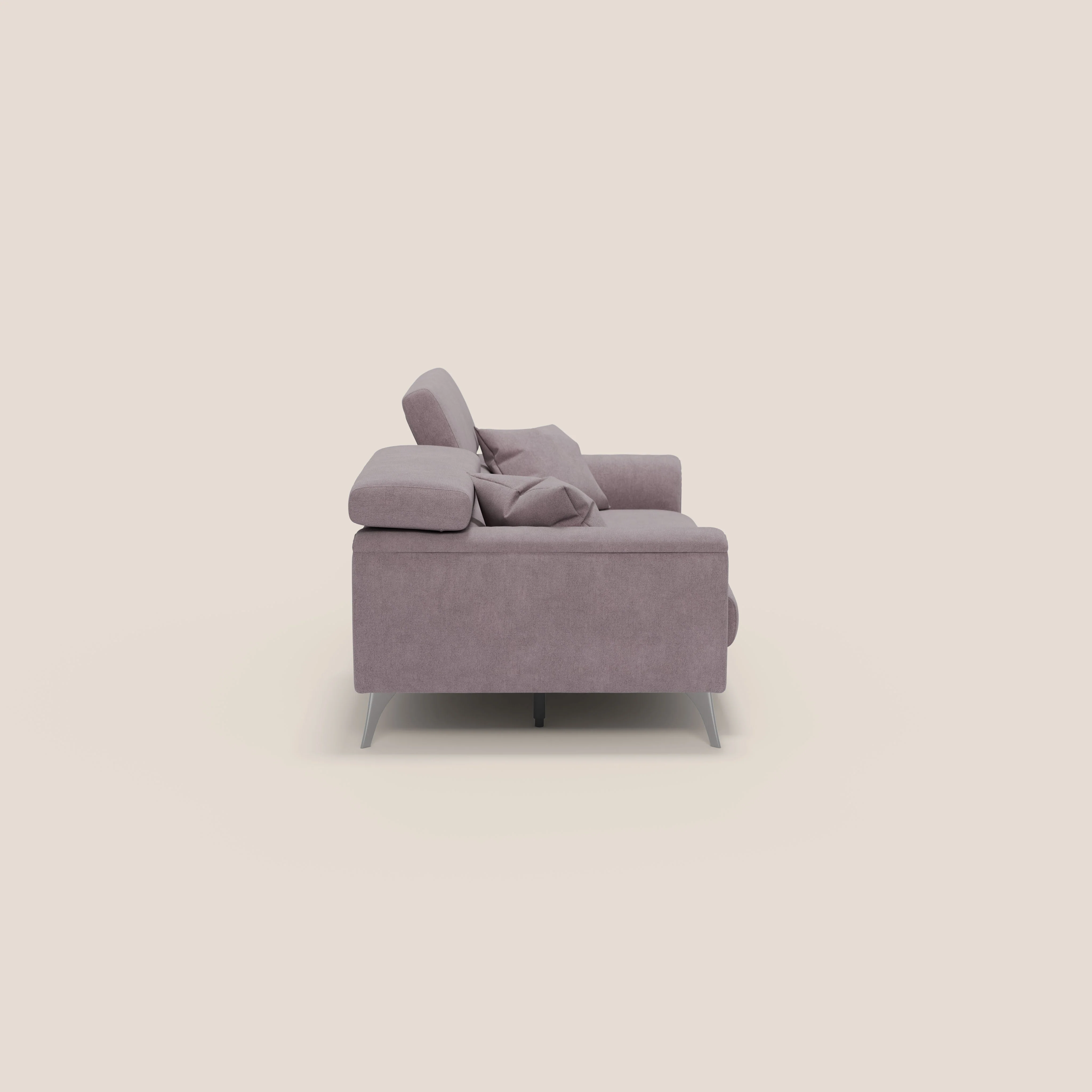 Caravaggio Canapé avec assises extensibles et têtières réglables en tissu imperméable T02 rose - Image 5