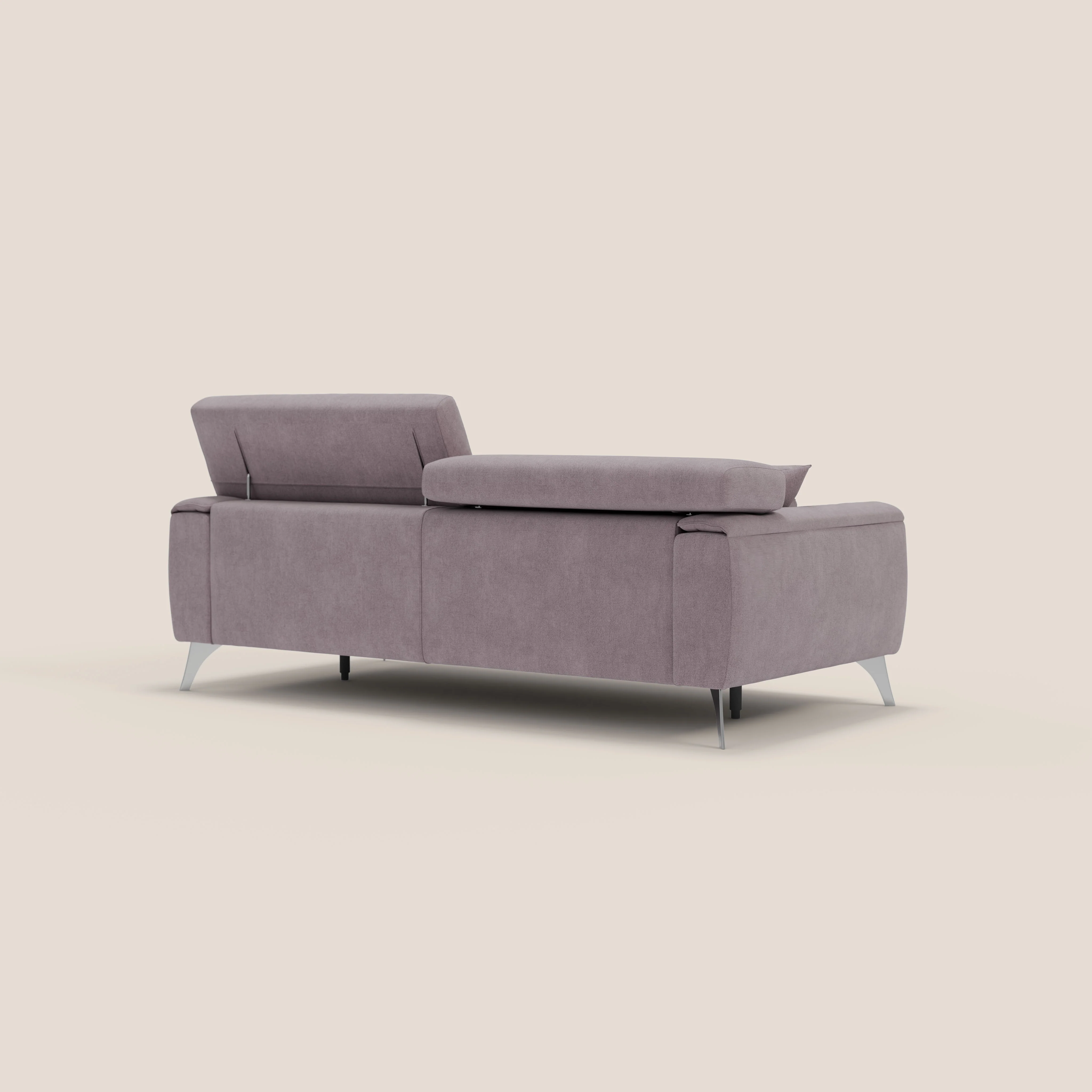 Caravaggio Canapé avec assises extensibles et têtières réglables en tissu imperméable T02 rose - Image 6