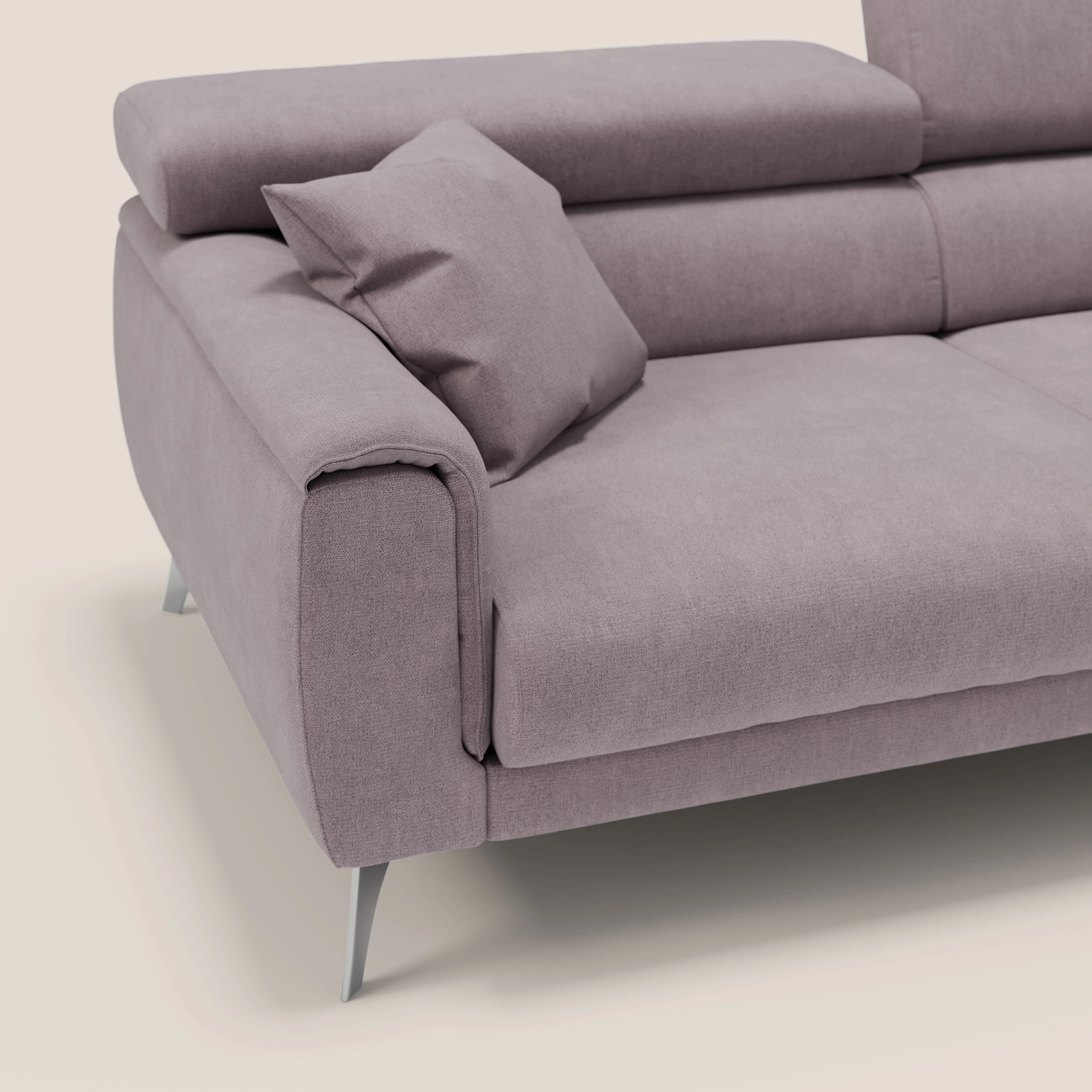 Caravaggio Canapé avec assises extensibles et têtières réglables en tissu imperméable T02 rose - Image 7