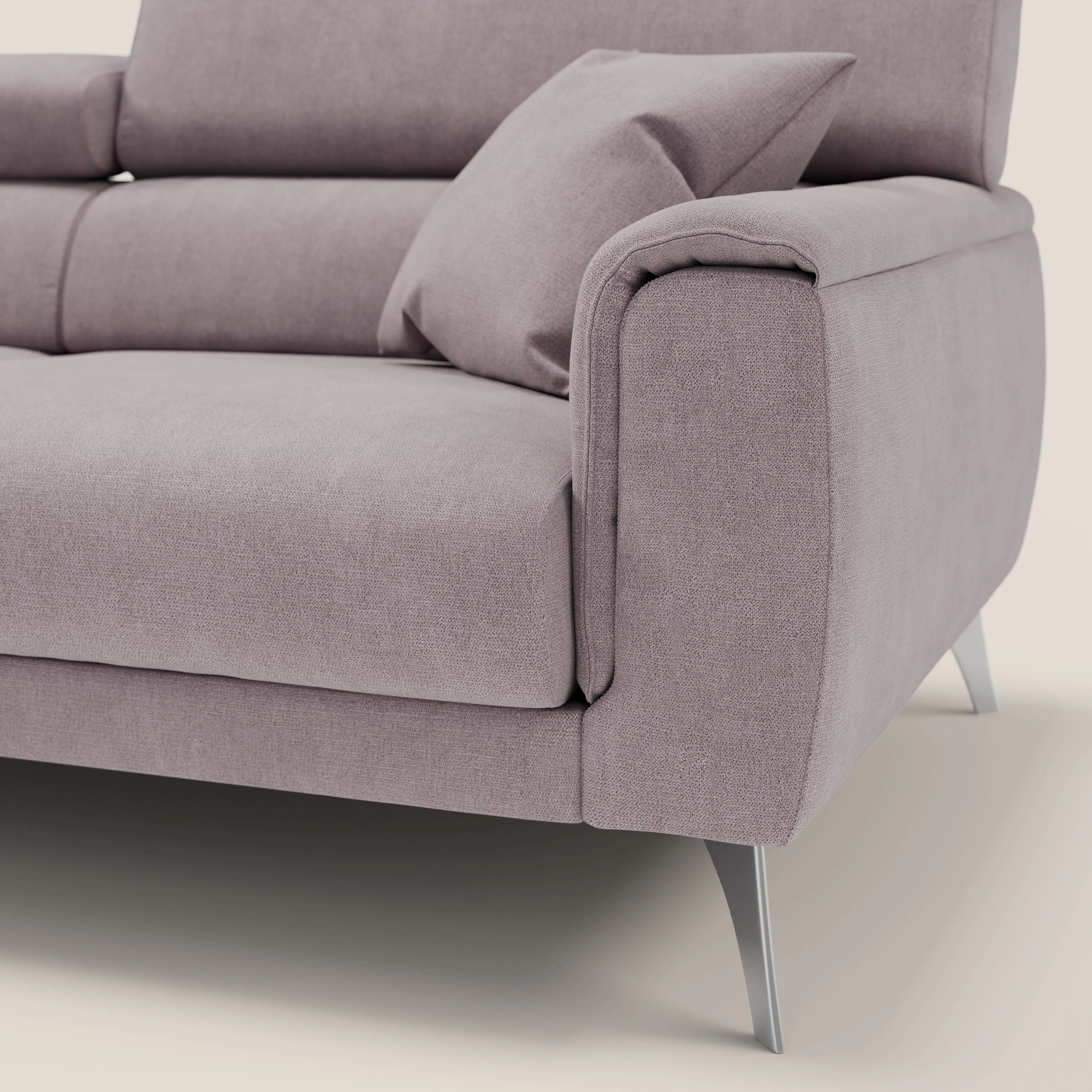 Caravaggio Canapé avec assises extensibles et têtières réglables en tissu imperméable T02 rose - Image 8
