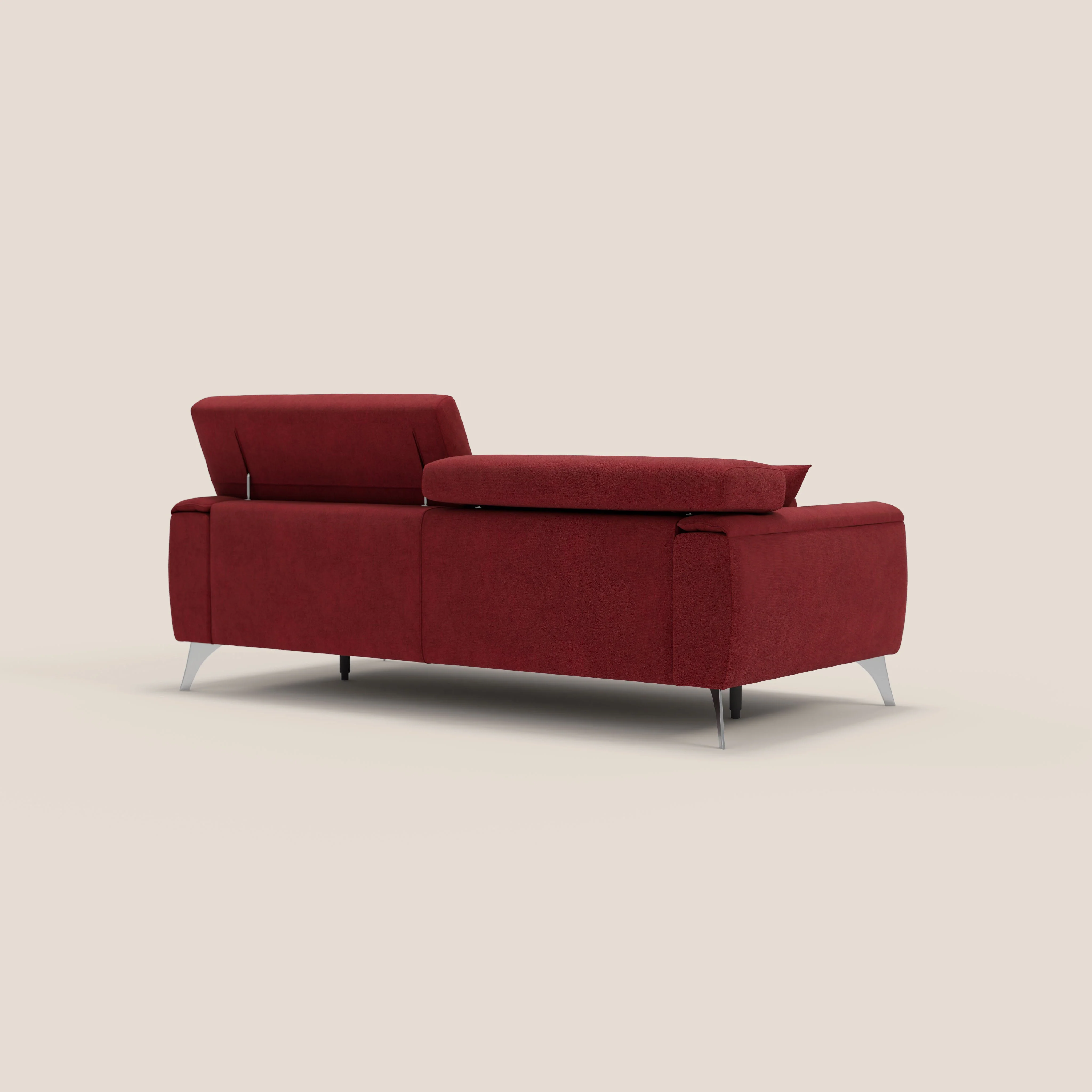 Caravaggio Canapé avec assises extensibles et têtières réglables en tissu imperméable T02 rouge - Image 10