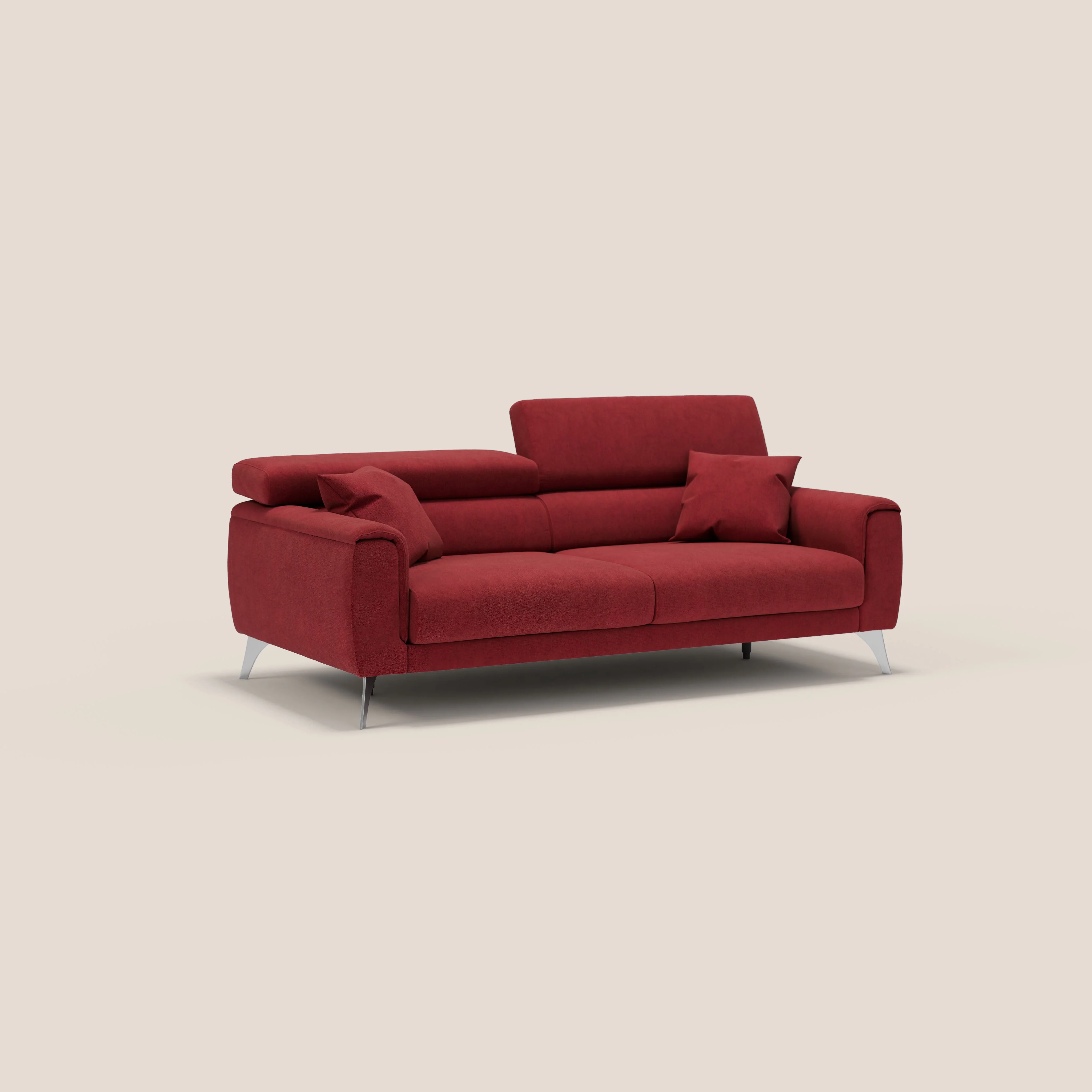 Caravaggio Canapé avec assises extensibles et têtières réglables en tissu imperméable T02 rouge - Image 2