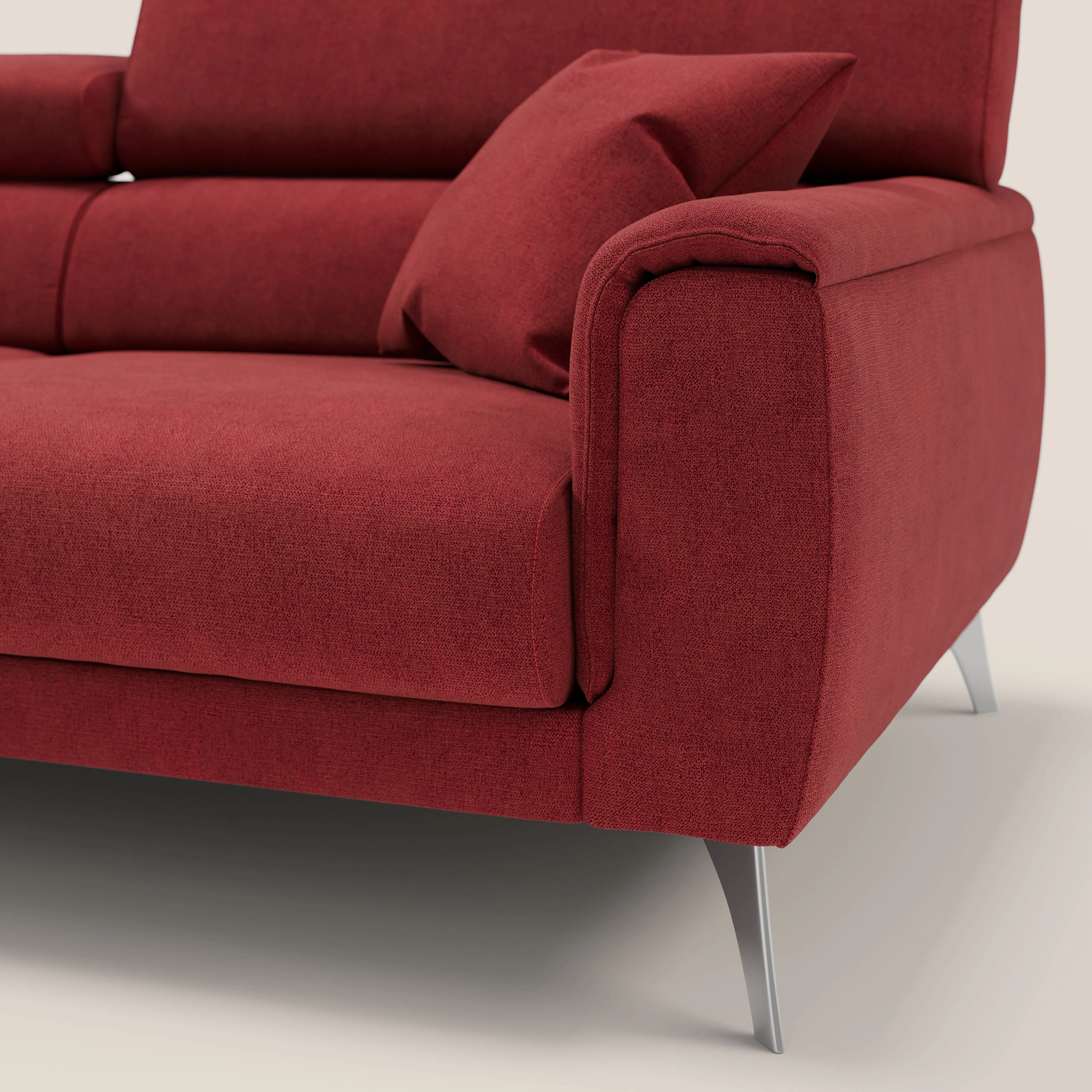 Caravaggio Canapé avec assises extensibles et têtières réglables en tissu imperméable T02 rouge - Image 6