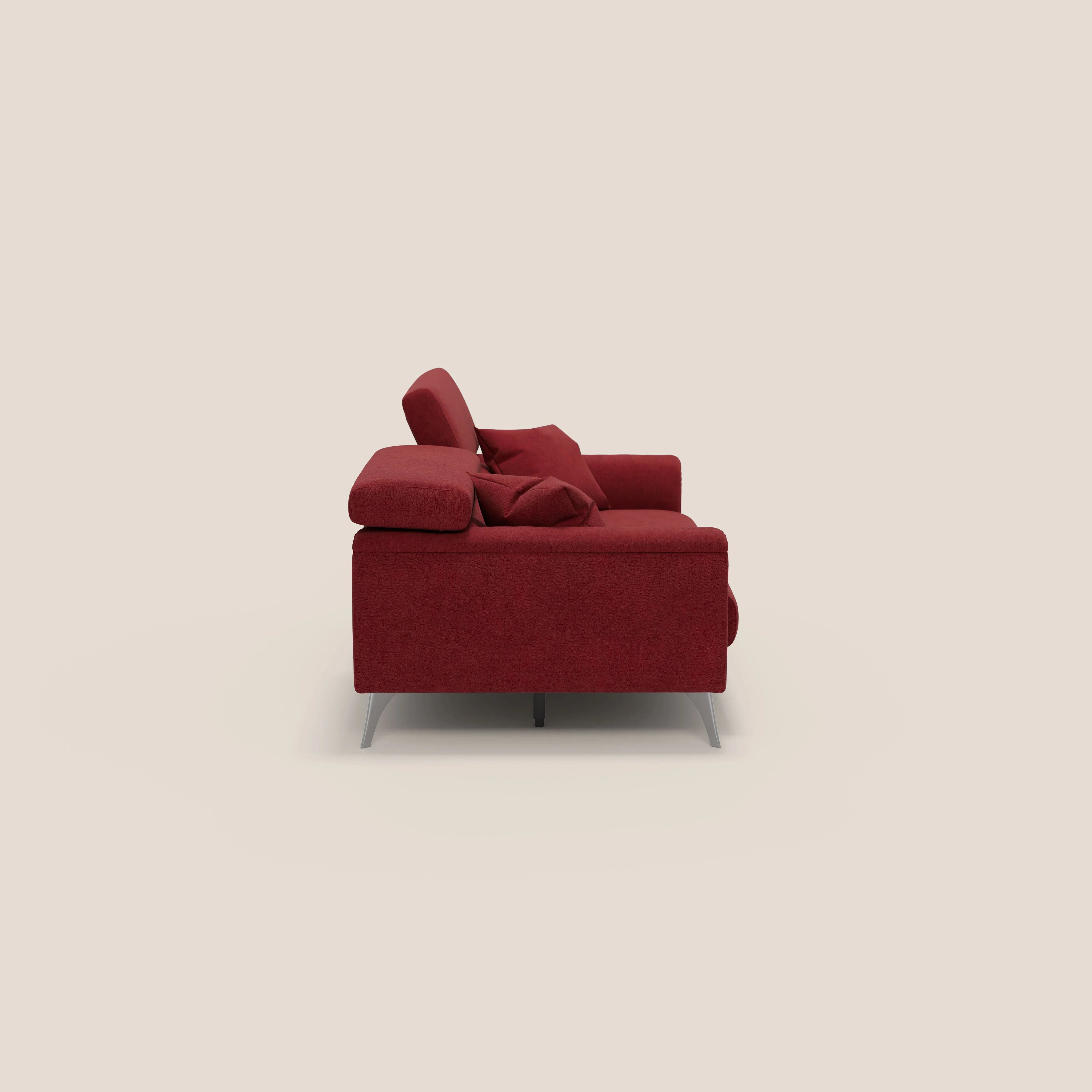 Caravaggio Canapé avec assises extensibles et têtières réglables en tissu imperméable T02 rouge - Image 8