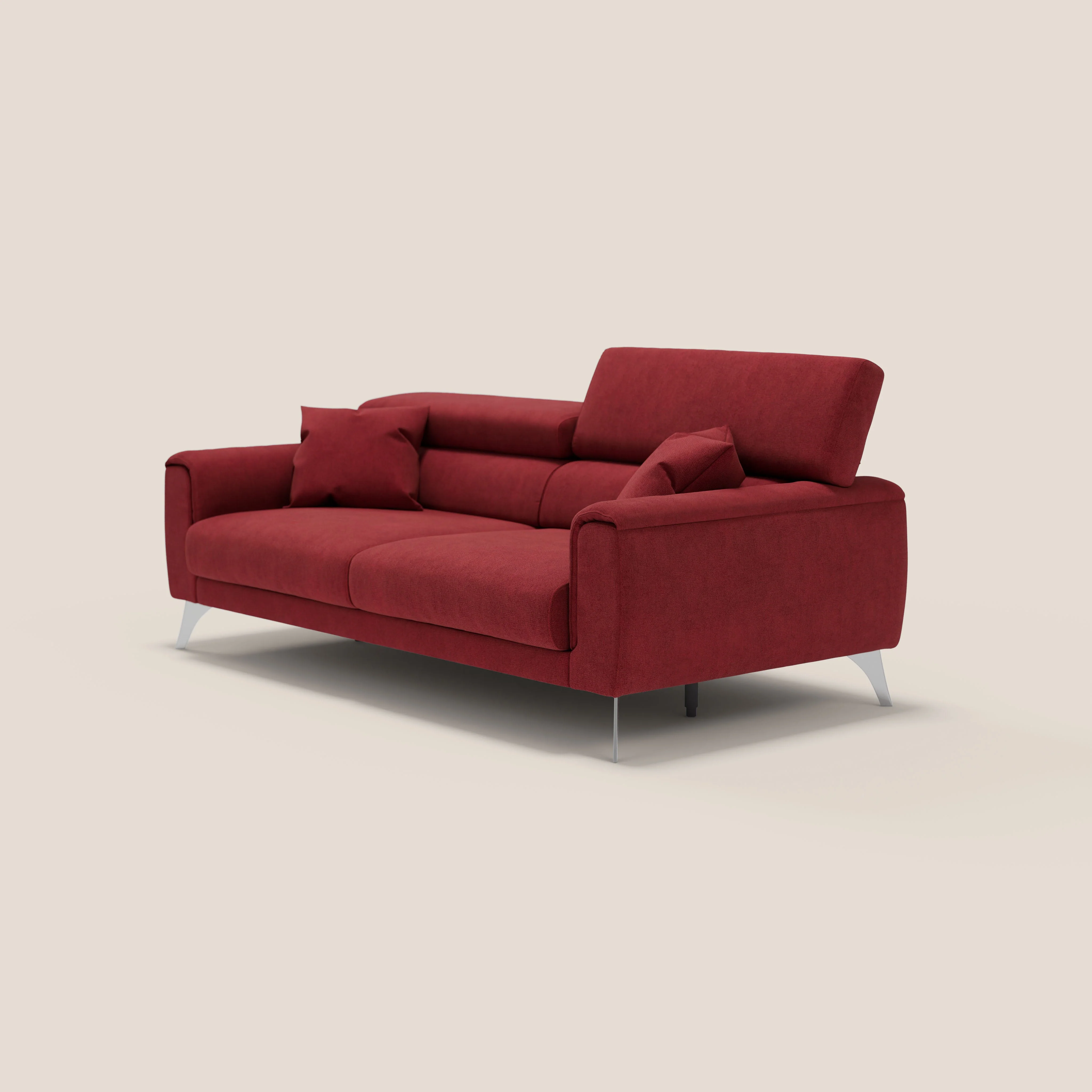 Caravaggio Canapé avec assises extensibles et têtières réglables en tissu imperméable T02 rouge - Image 9
