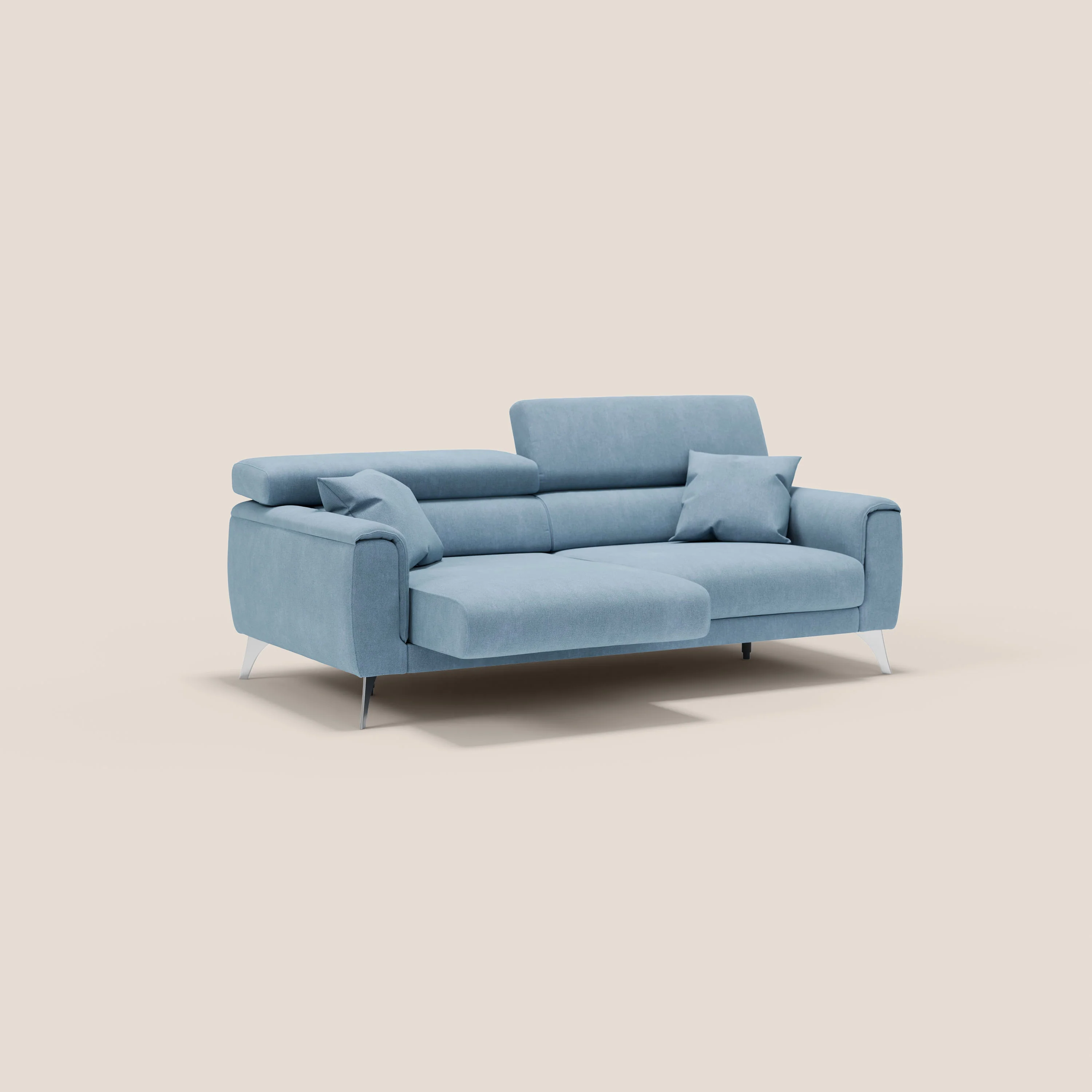 Caravaggio Canapé avec assises extensibles et têtières réglables en tissu imperméable T02 sucre glace - Image 2