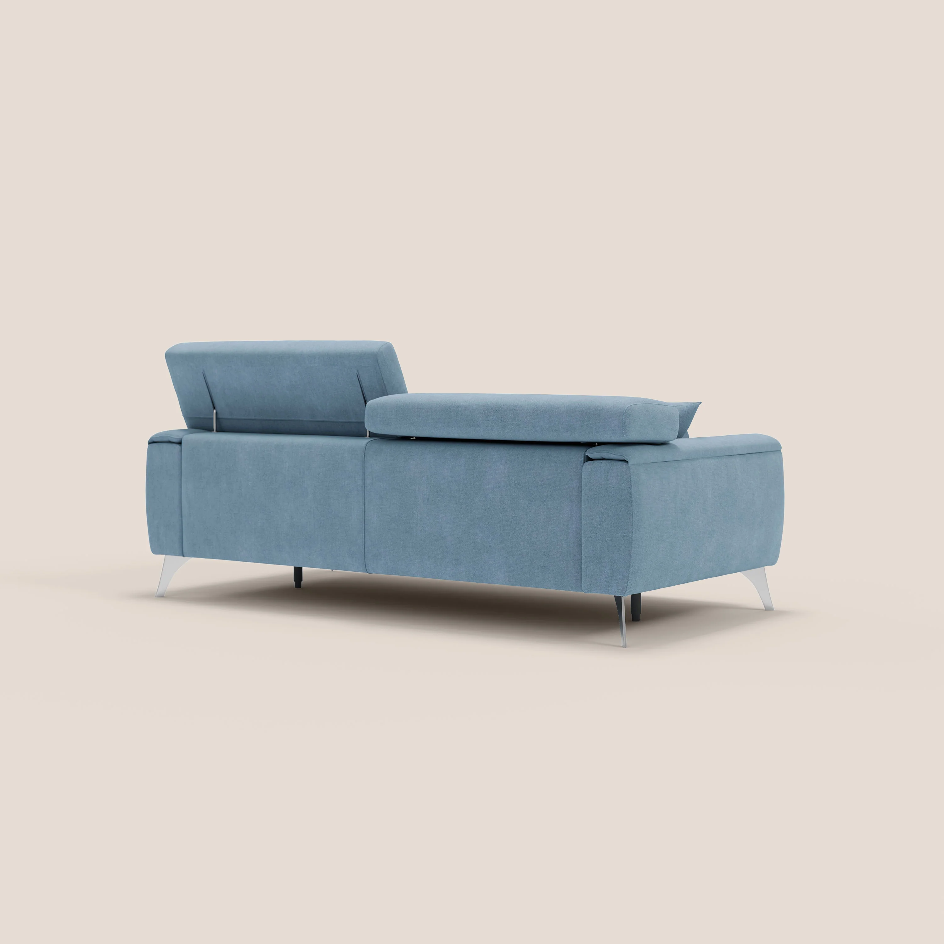 Caravaggio Canapé avec assises extensibles et têtières réglables en tissu imperméable T02 sucre glace - Image 5