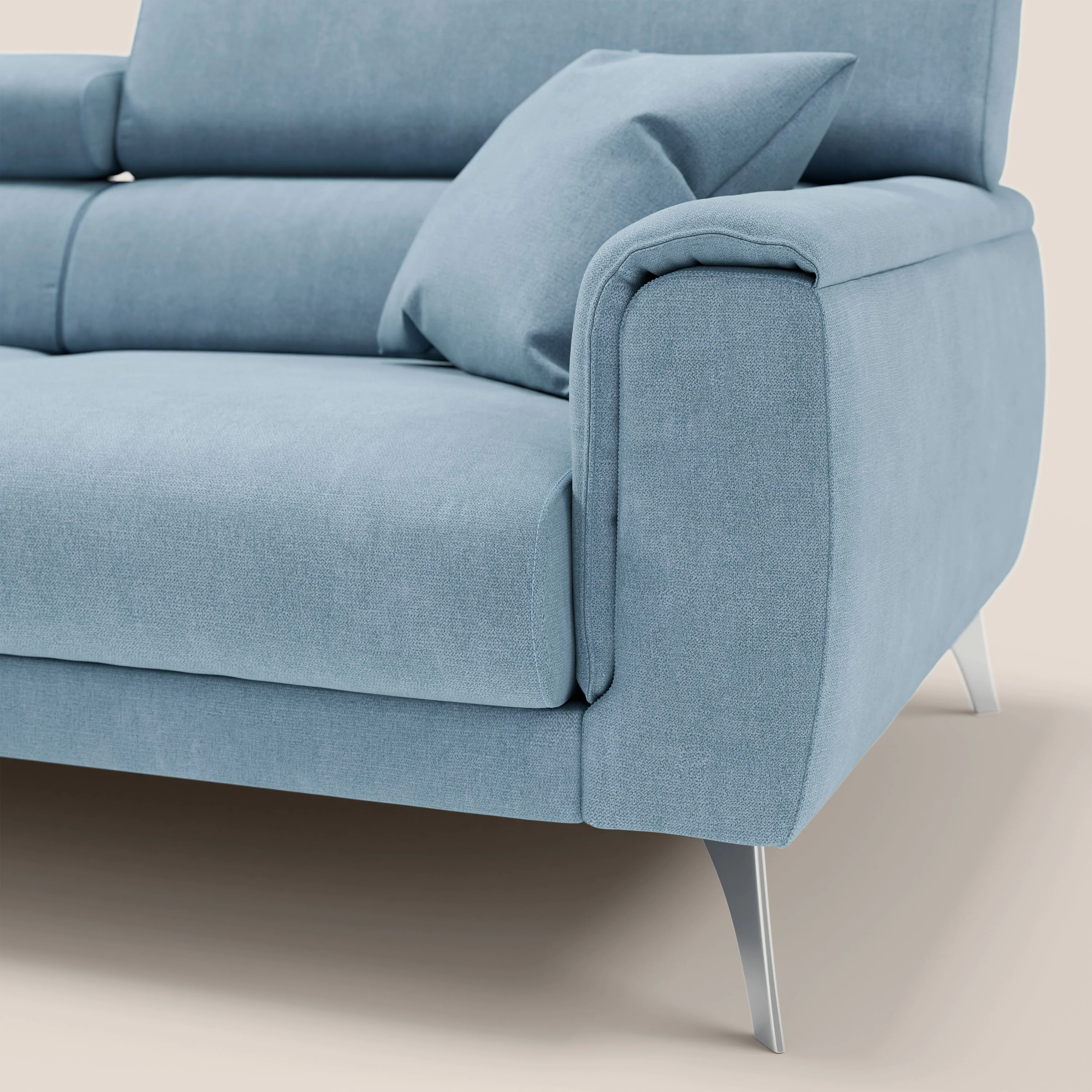 Caravaggio Canapé avec assises extensibles et têtières réglables en tissu imperméable T02 sucre glace - Image 8