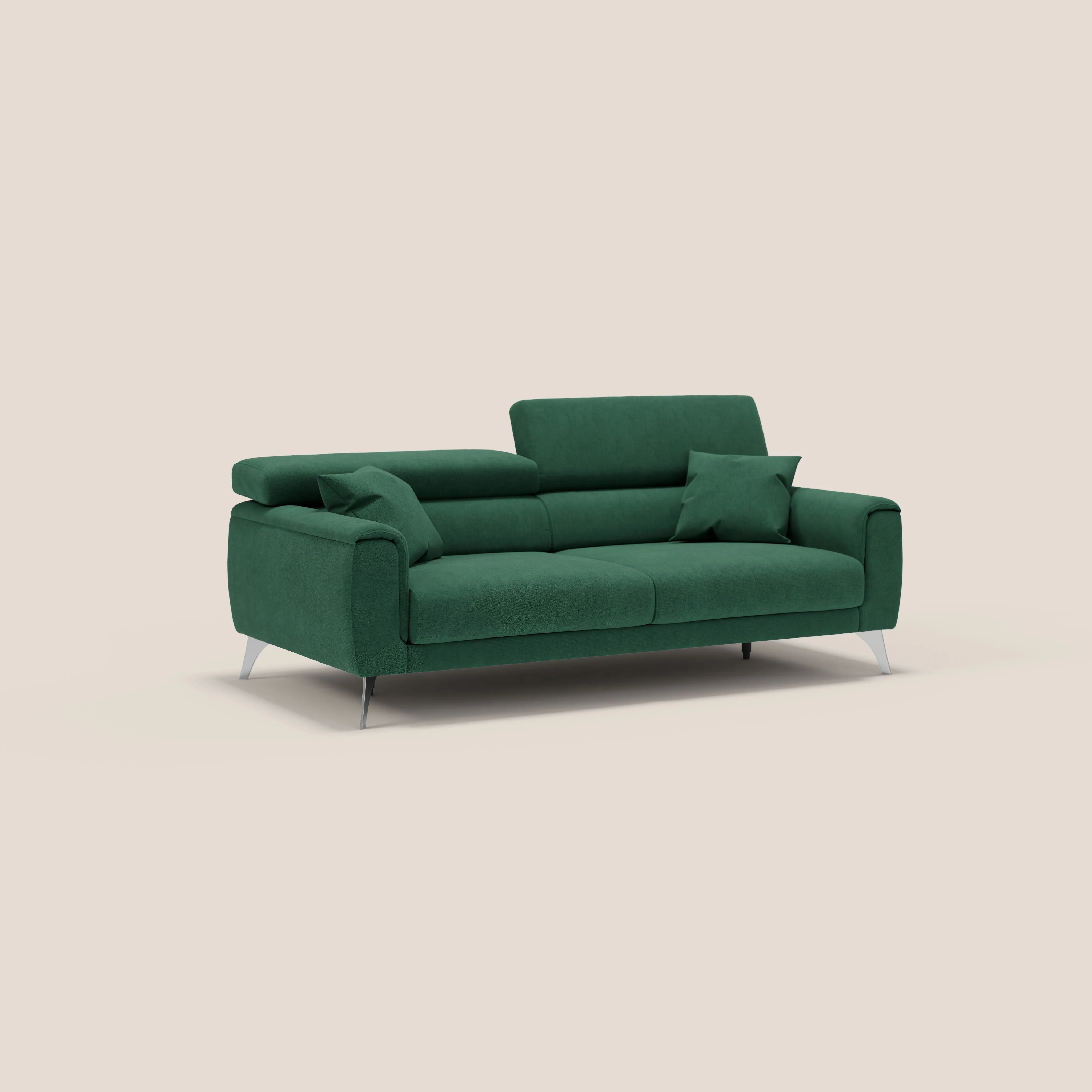Caravaggio Canapé avec assises extensibles et têtières réglables en tissu imperméable T02 vert - Image 2