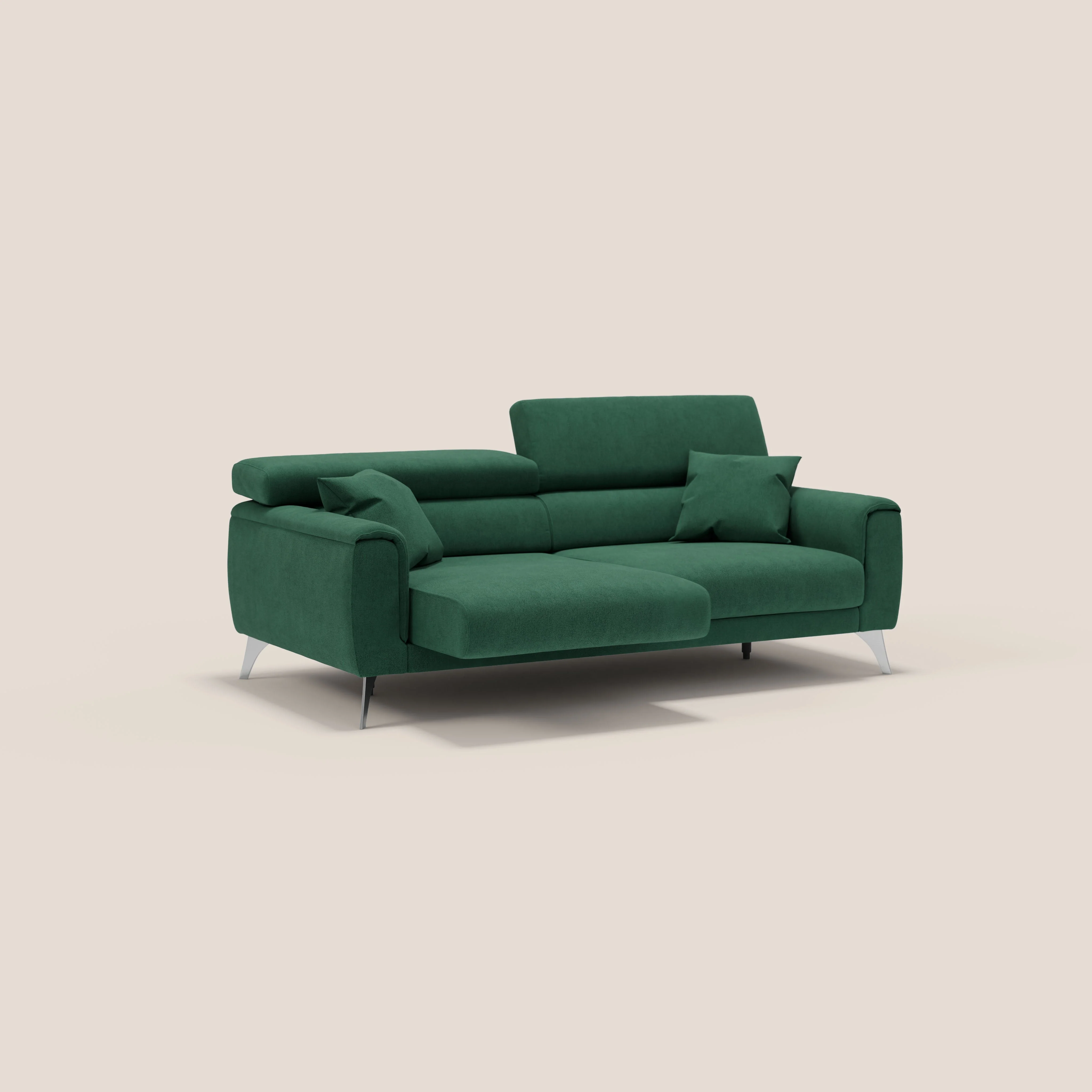 Caravaggio Canapé avec assises extensibles et têtières réglables en tissu imperméable T02 vert - Image 3
