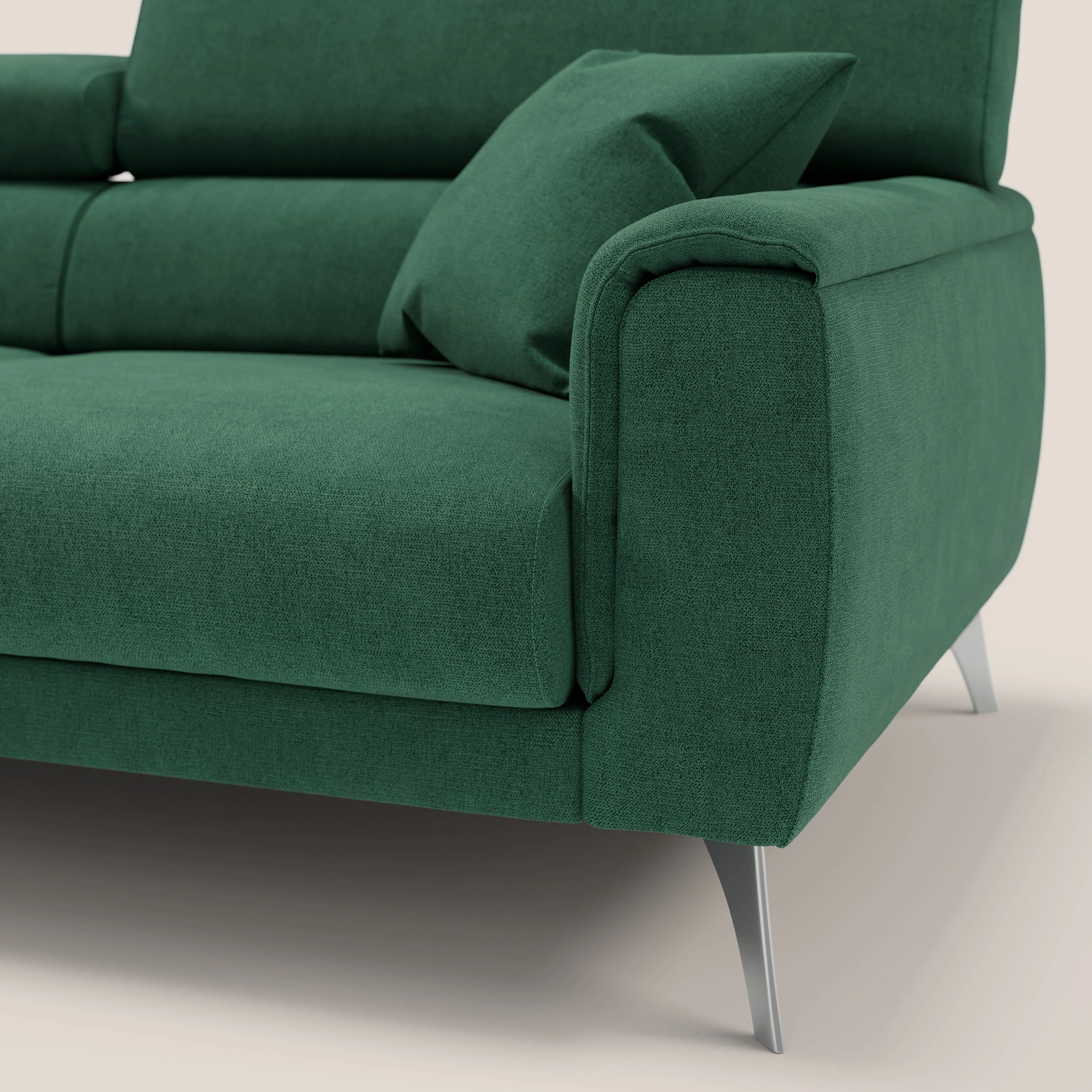 Caravaggio Canapé avec assises extensibles et têtières réglables en tissu imperméable T02 vert - Image 6