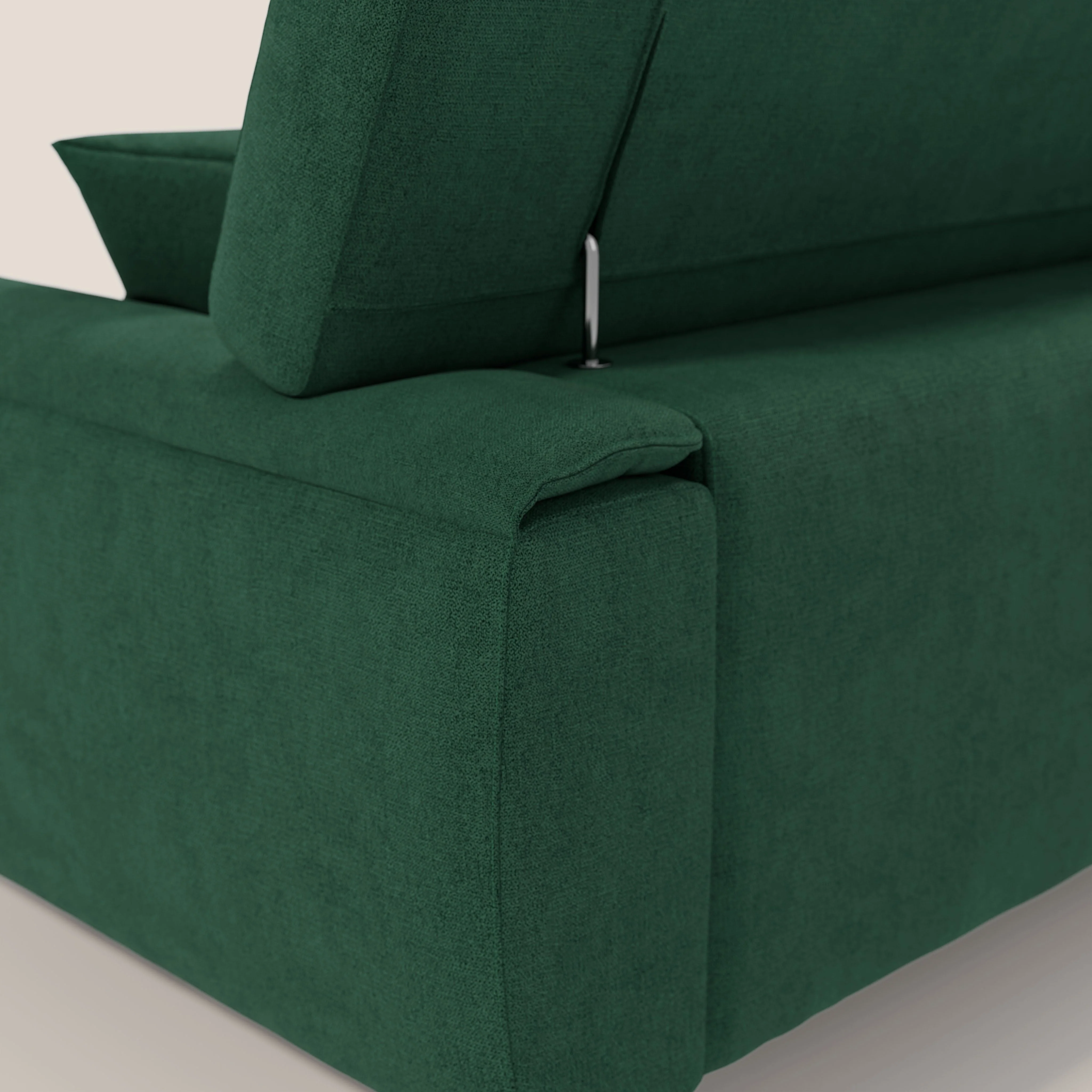 Caravaggio Canapé avec assises extensibles et têtières réglables en tissu imperméable T02 vert - Image 7