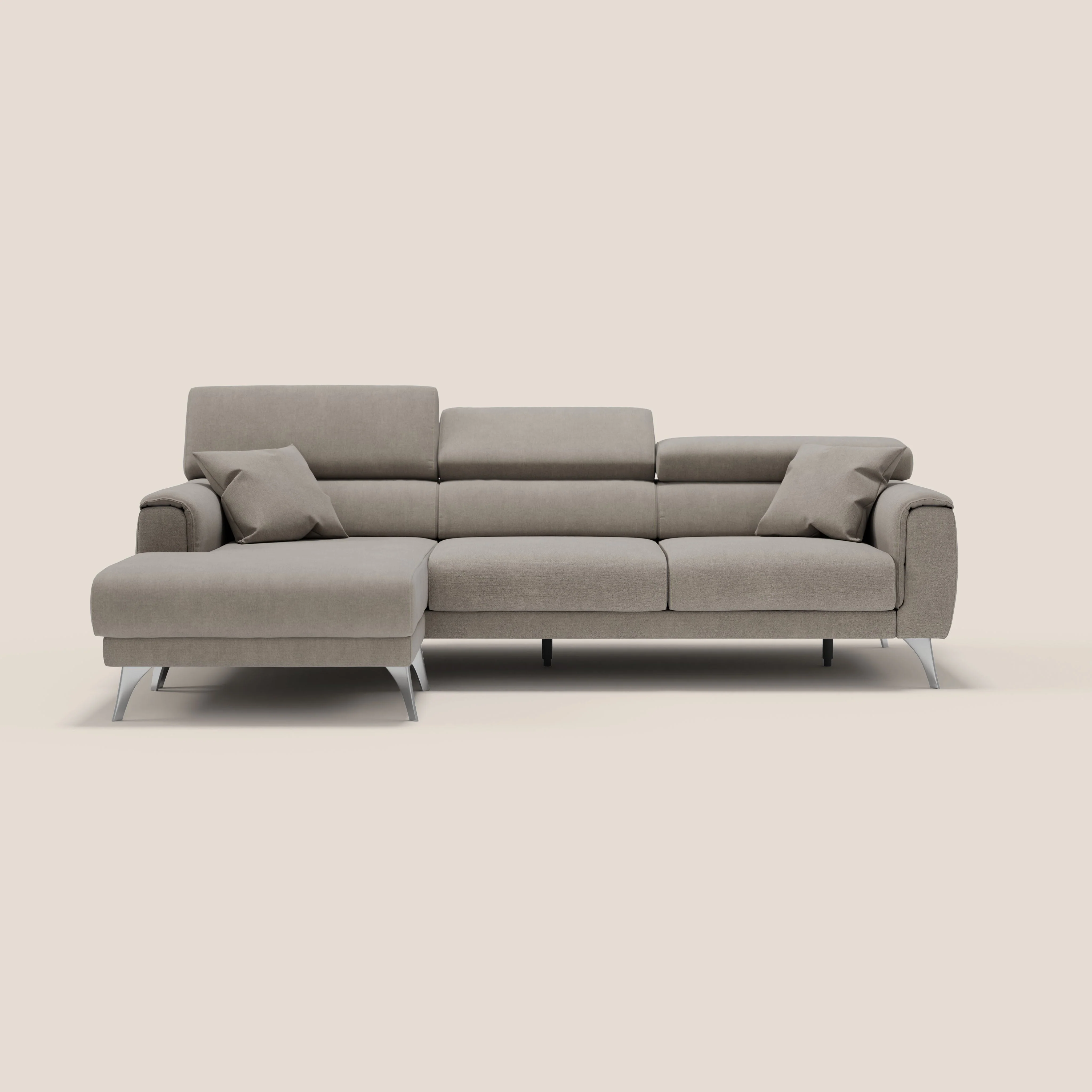 Caravaggio Canapé d'angle avec assises coulissantes en tissu doux imperméable T02 beige - Image 10