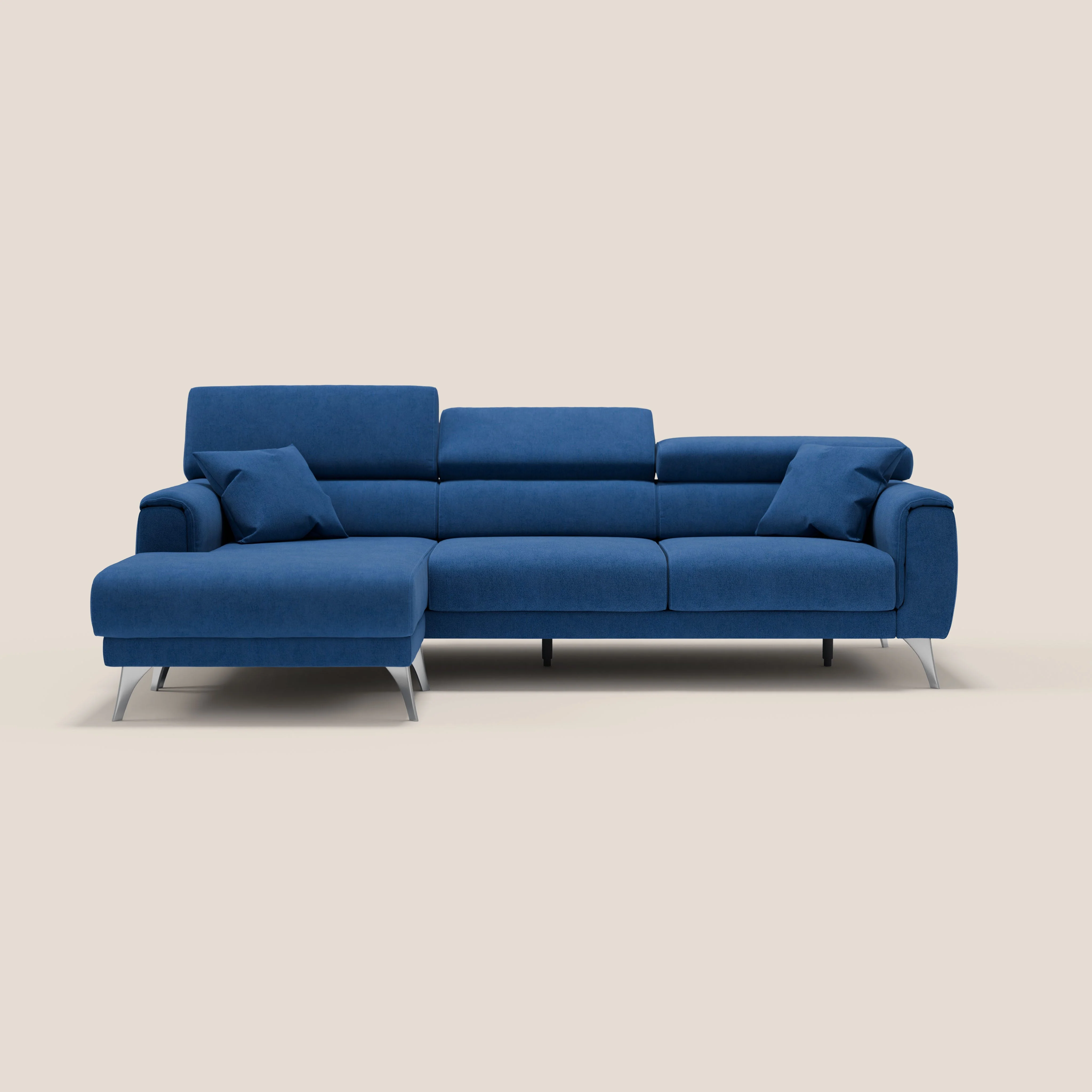 Caravaggio Canapé d'angle avec assises coulissantes en tissu doux imperméable T02 bleu - Image 10
