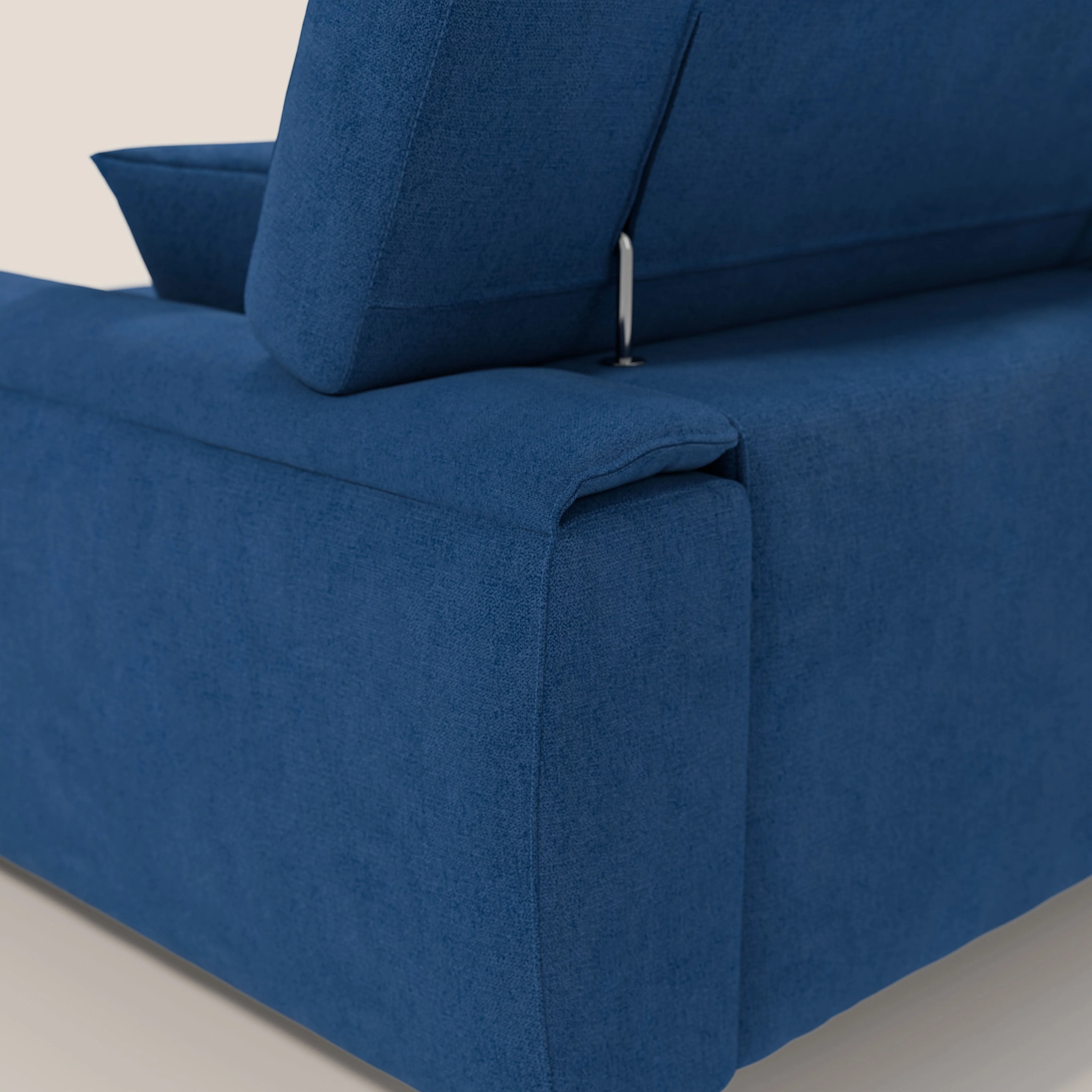 Caravaggio Canapé d'angle avec assises coulissantes en tissu doux imperméable T02 bleu - Image 9