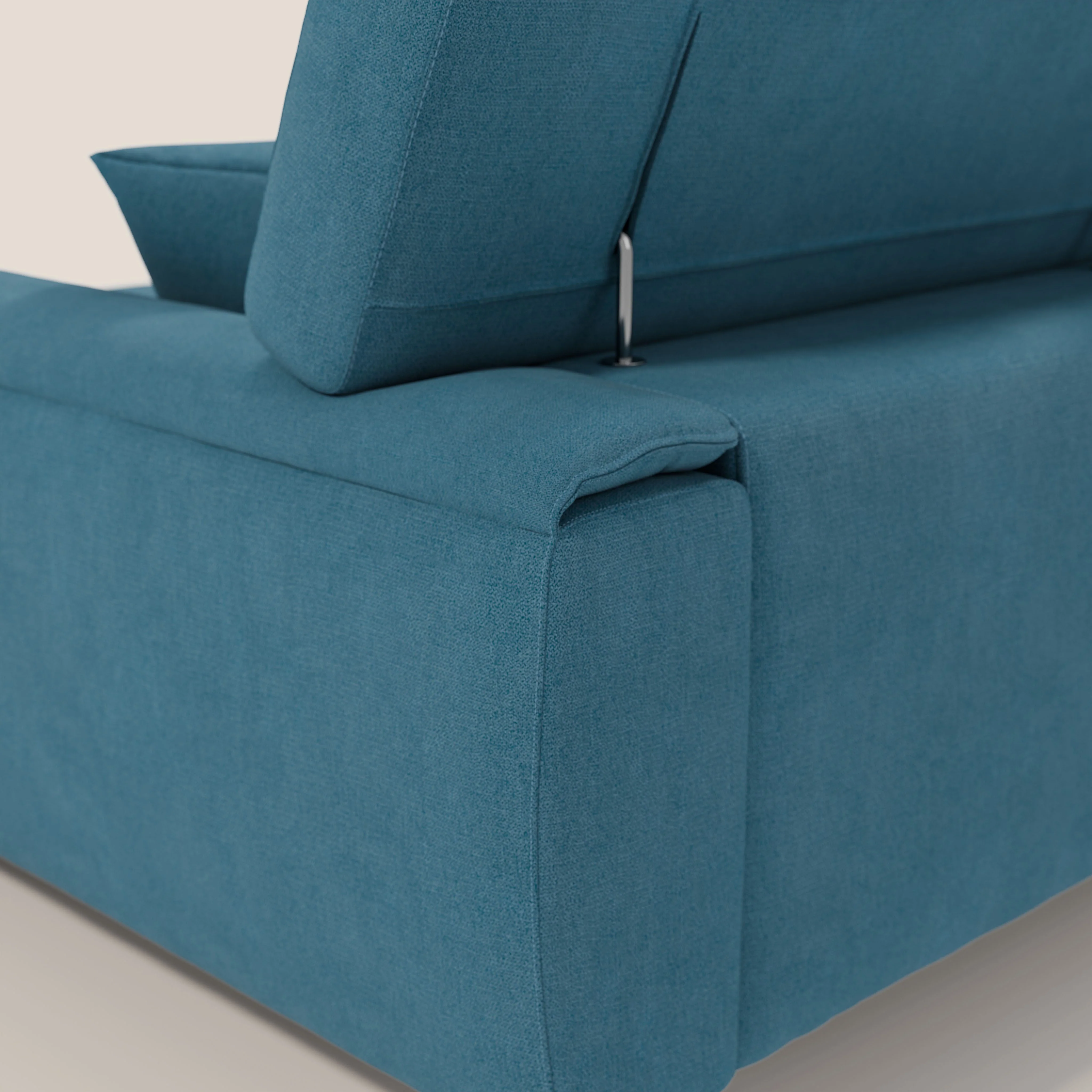Caravaggio Canapé d'angle avec assises coulissantes en tissu doux imperméable T02 Bleu ciel - Image 9