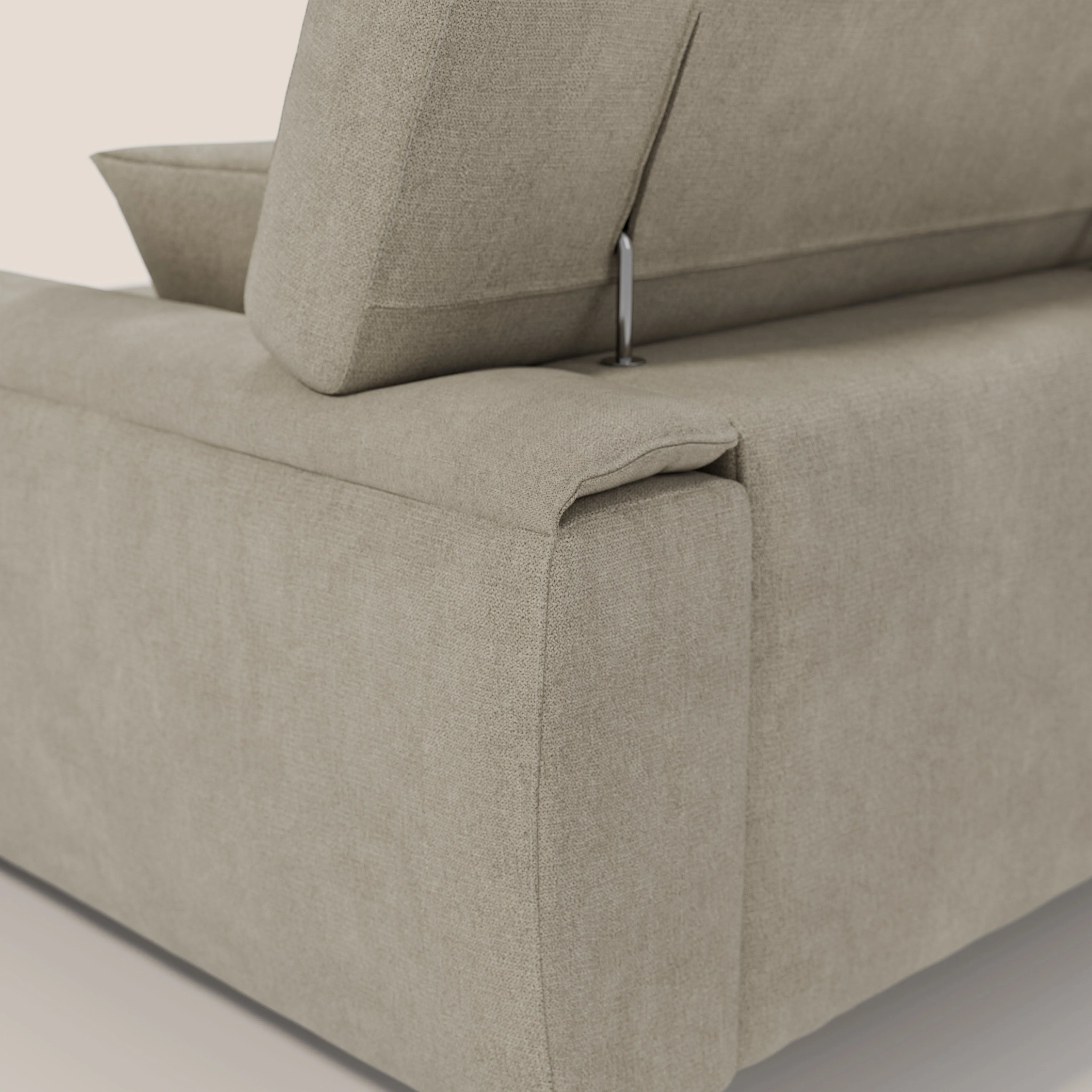 Caravaggio Canapé d'angle avec assises coulissantes en tissu doux imperméable T02 crème - Image 10