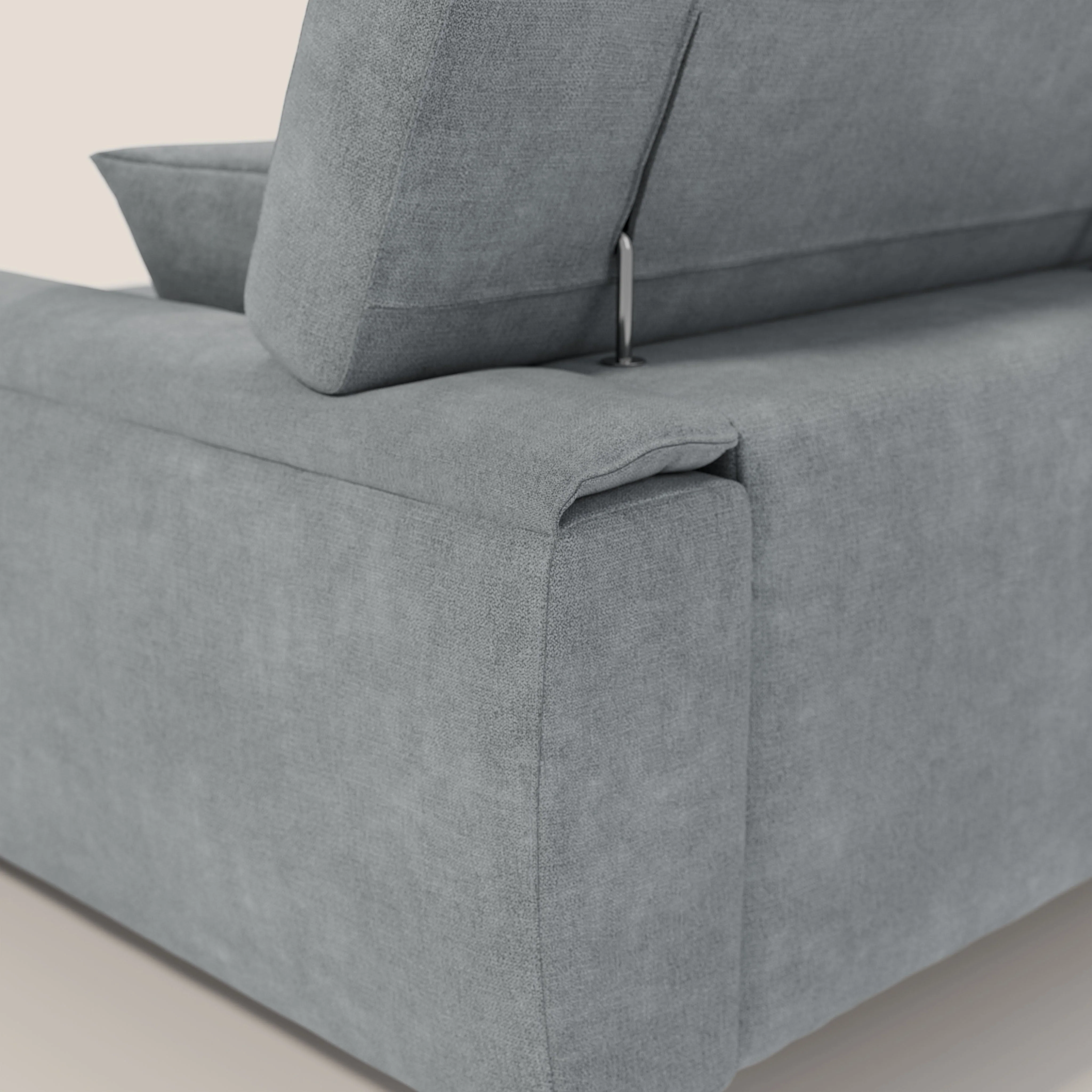 Caravaggio Canapé d'angle avec assises coulissantes en tissu doux imperméable T02 gris clair - Image 9