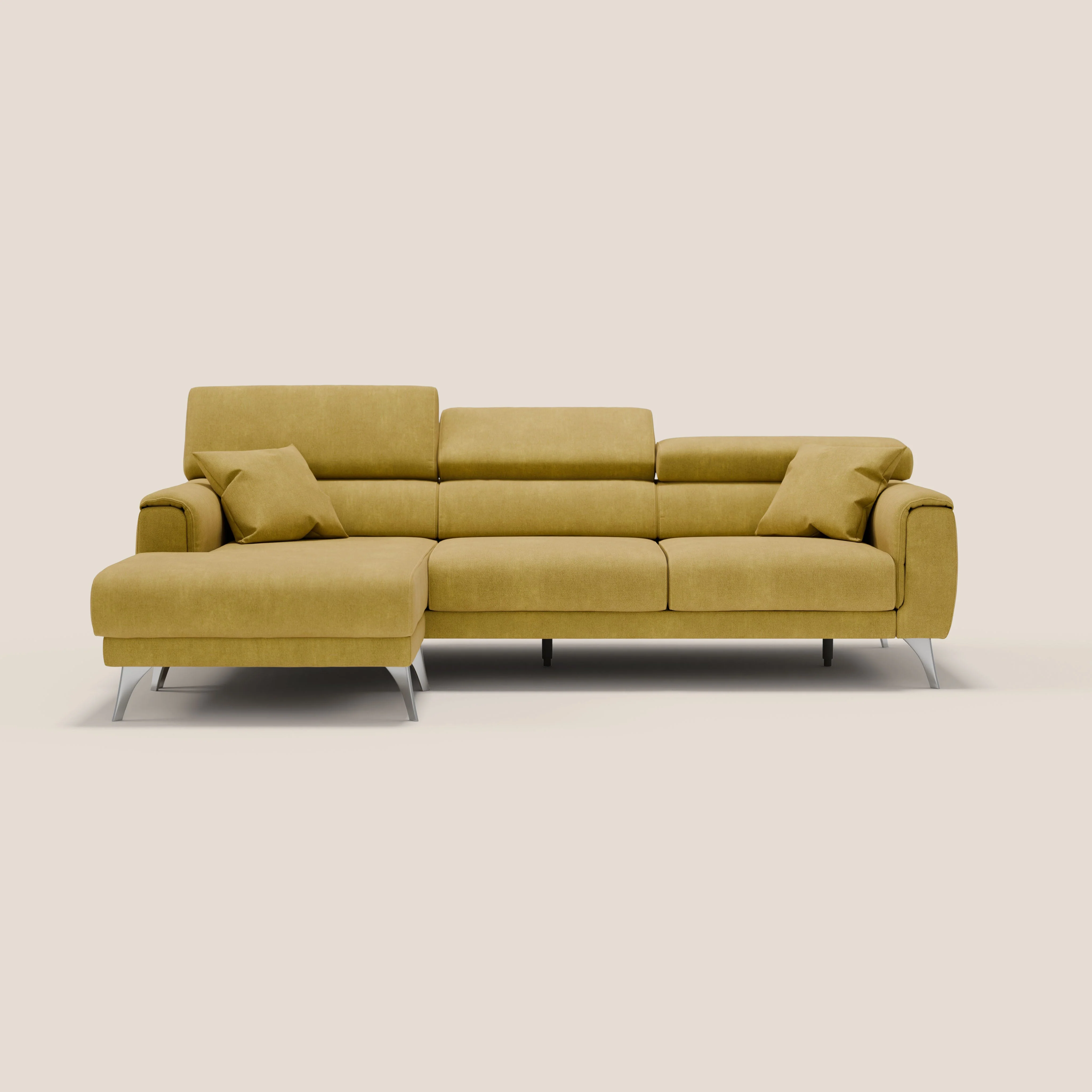 Caravaggio Canapé d'angle avec assises coulissantes en tissu doux imperméable T02 jaune - Image 10