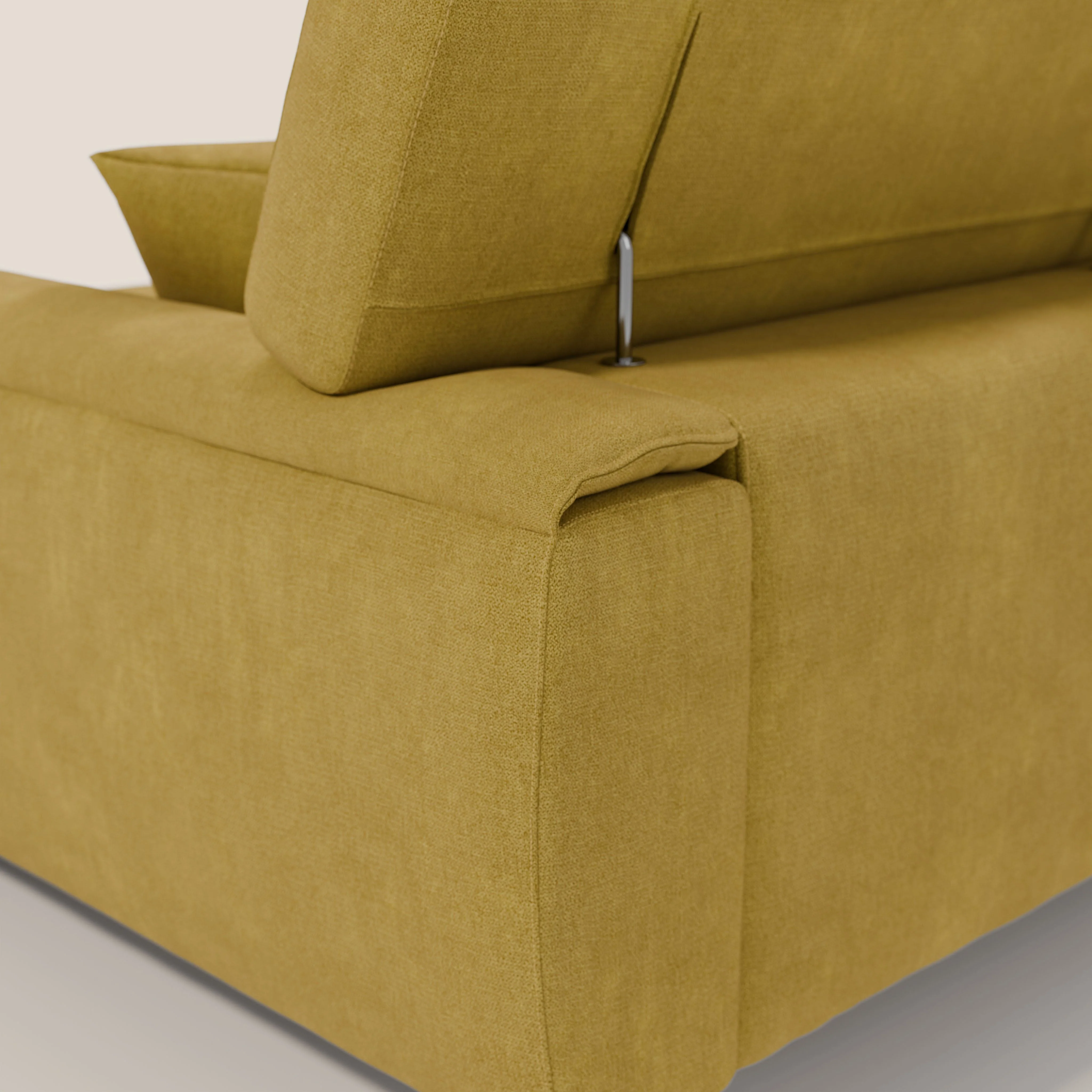 Caravaggio Canapé d'angle avec assises coulissantes en tissu doux imperméable T02 jaune - Image 9