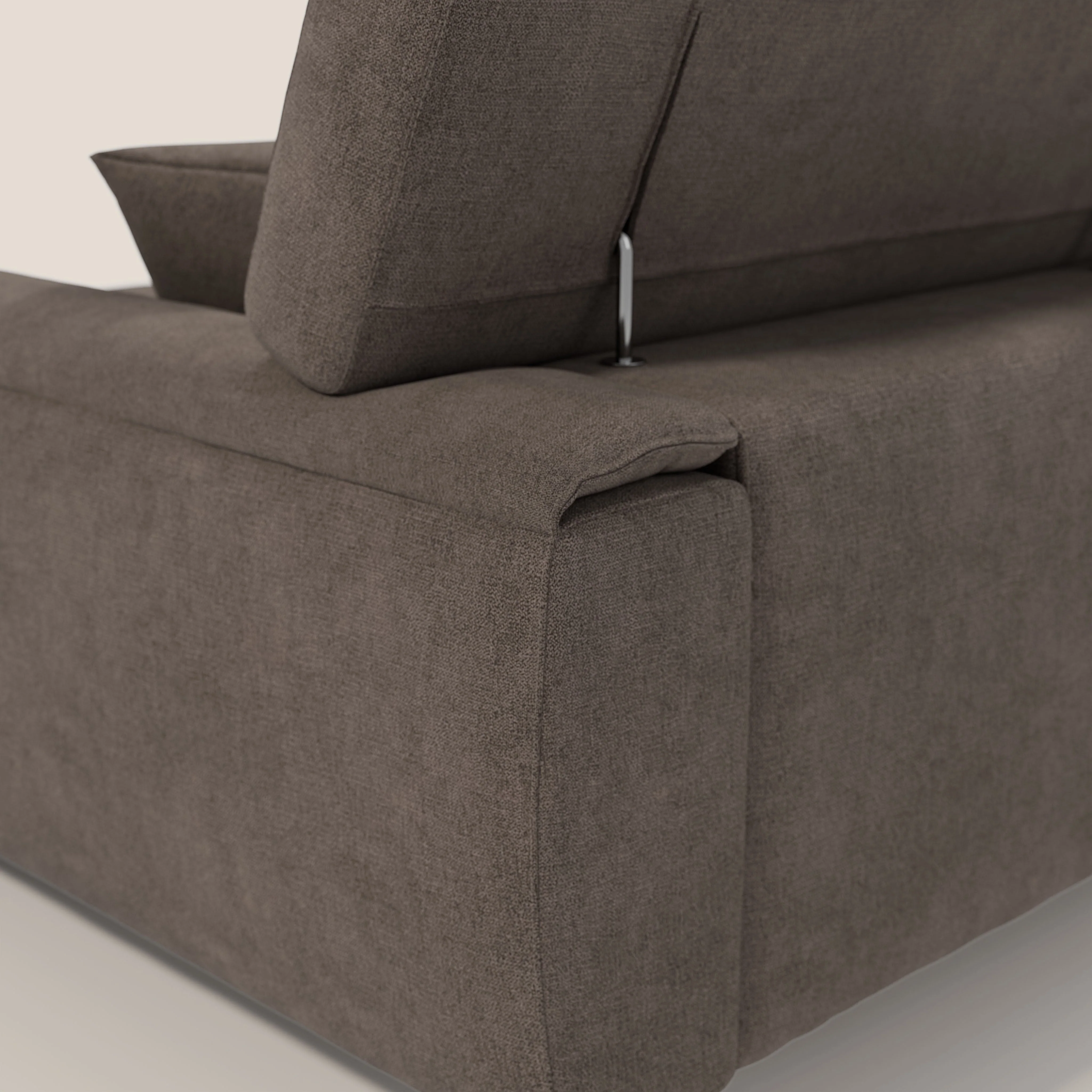 Caravaggio Canapé d'angle avec assises coulissantes en tissu doux imperméable T02 marron - Image 9