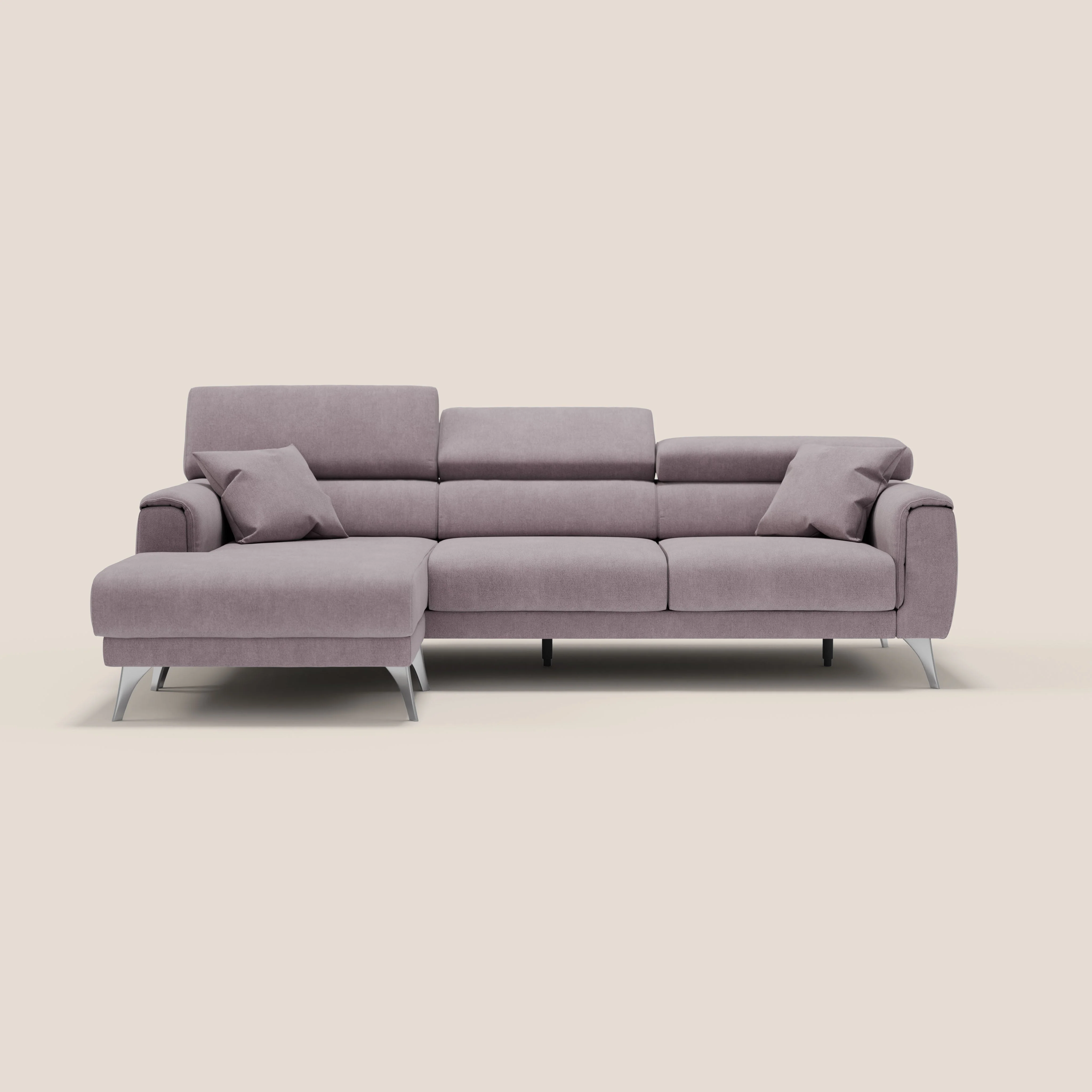 Caravaggio Canapé d'angle avec assises coulissantes en tissu doux imperméable T02 rose - Image 10