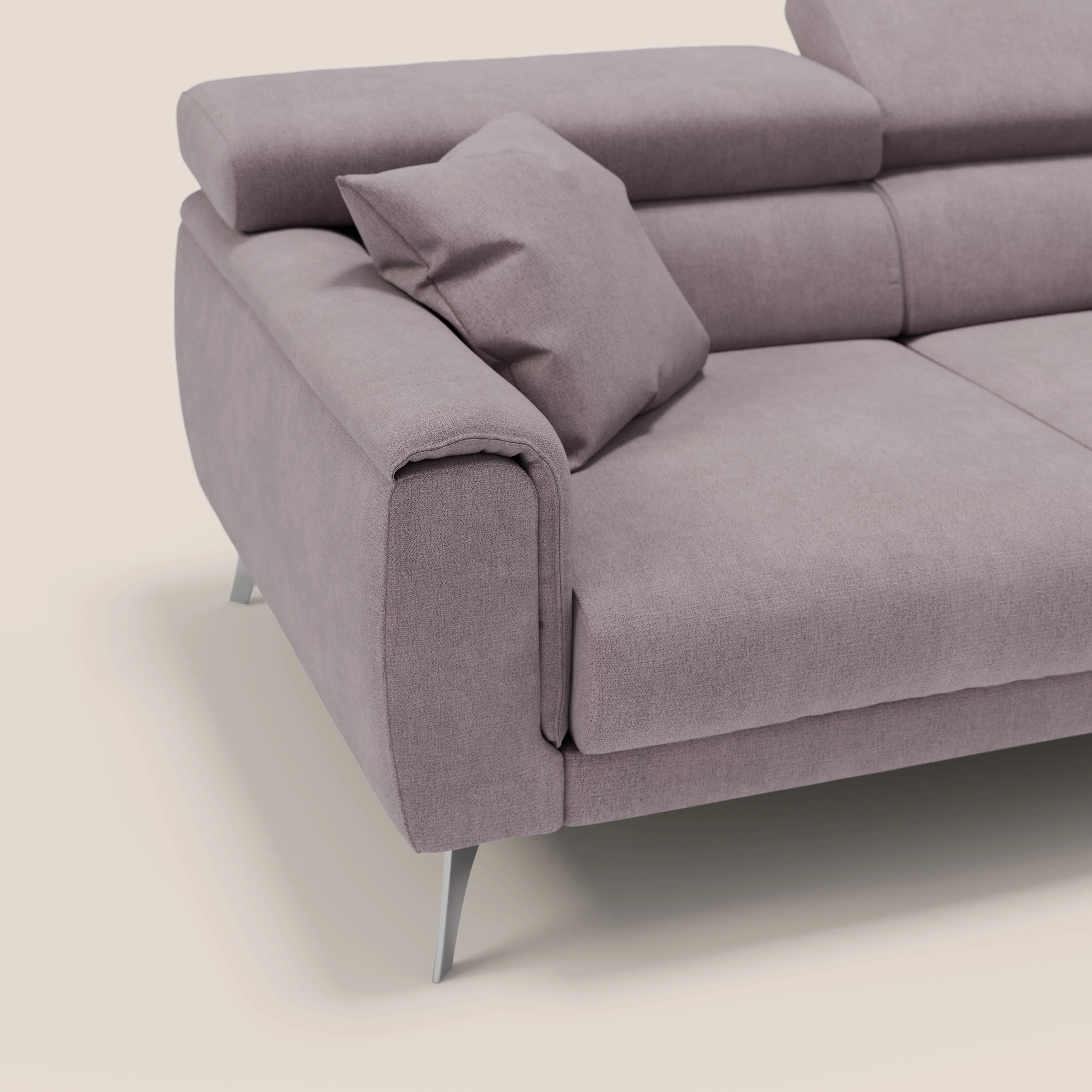 Caravaggio Canapé d'angle avec assises coulissantes en tissu doux imperméable T02 rose - Image 7