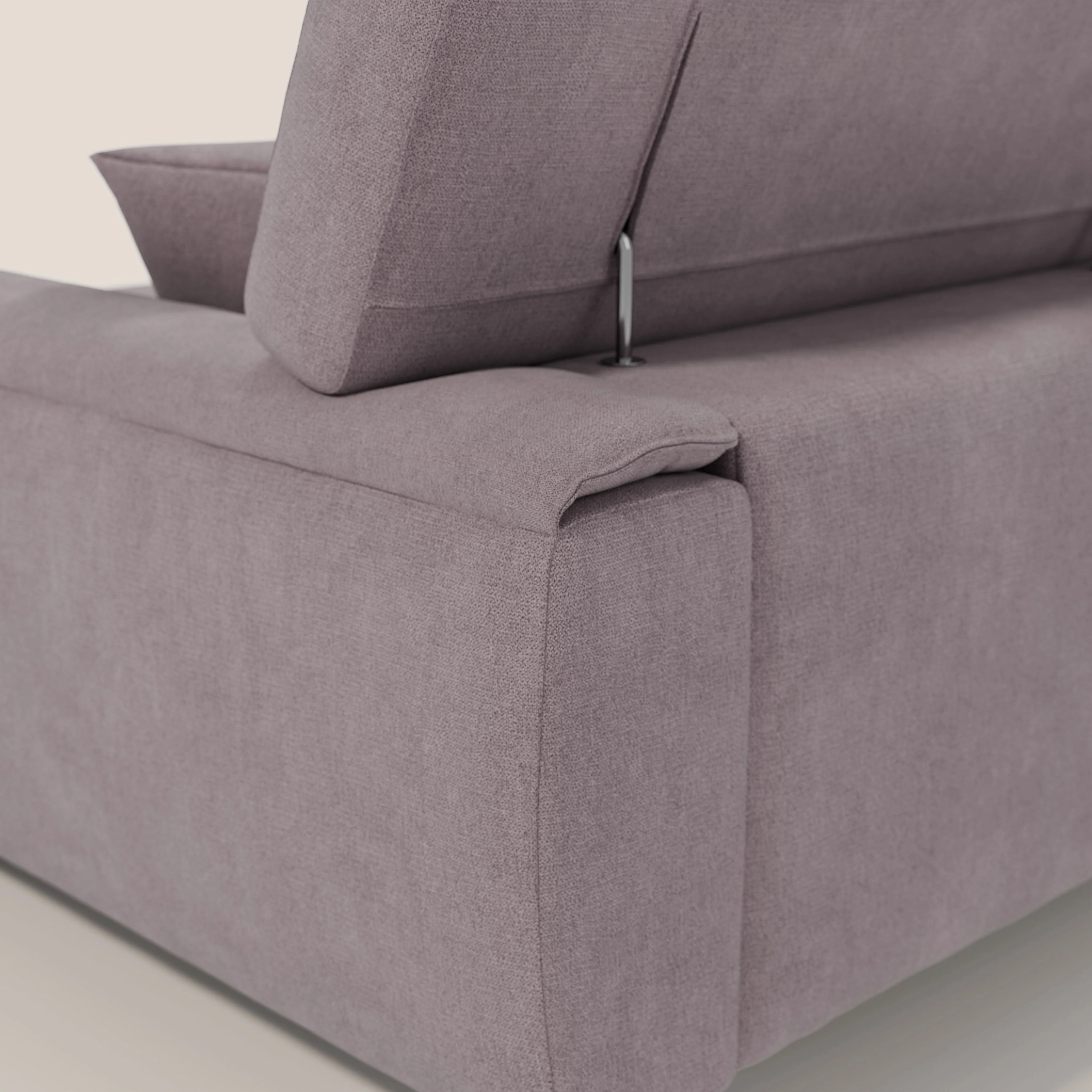 Caravaggio Canapé d'angle avec assises coulissantes en tissu doux imperméable T02 rose - Image 9