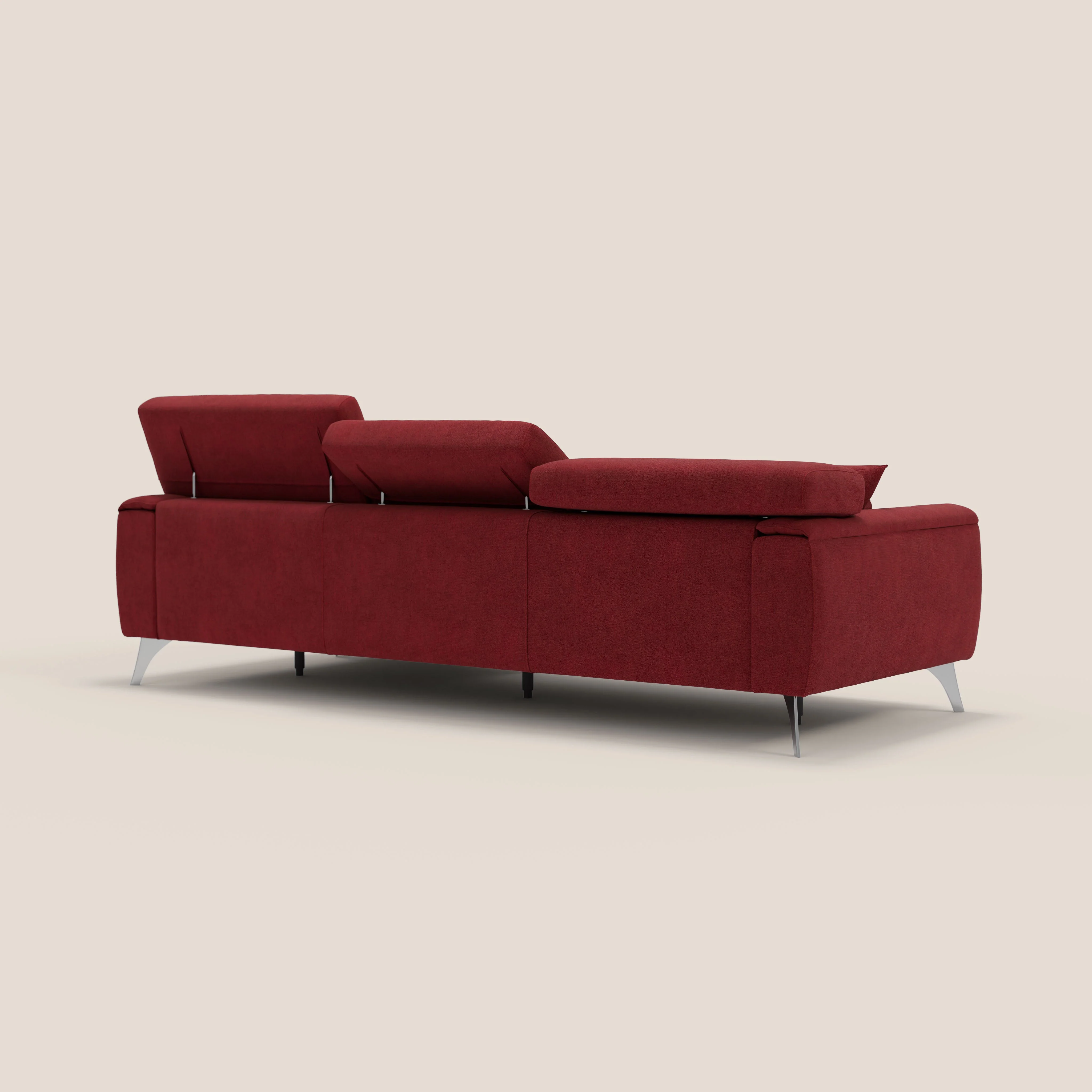 Caravaggio Canapé d'angle avec assises coulissantes en tissu doux imperméable T02 rouge - Image 6