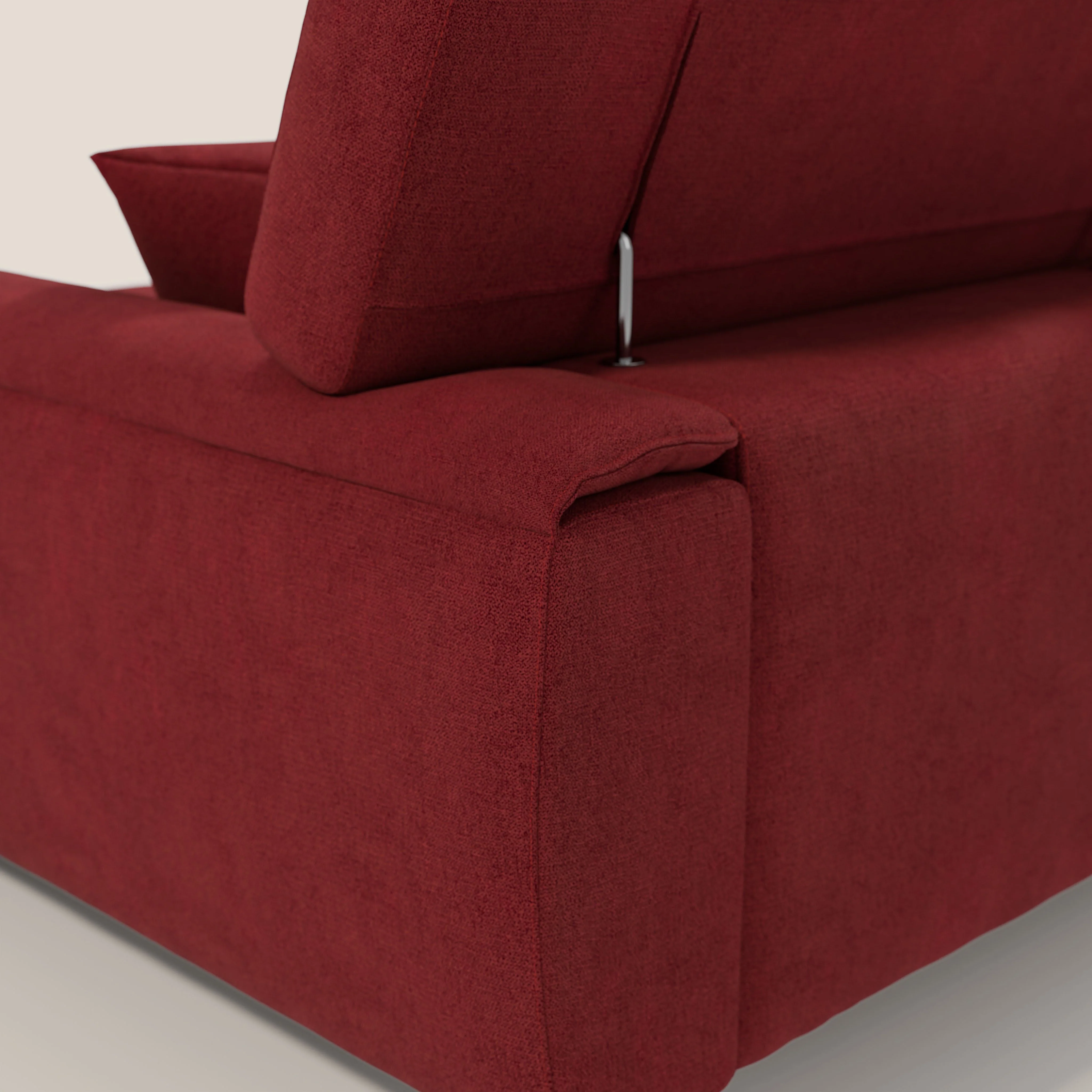 Caravaggio Canapé d'angle avec assises coulissantes en tissu doux imperméable T02 rouge - Image 9