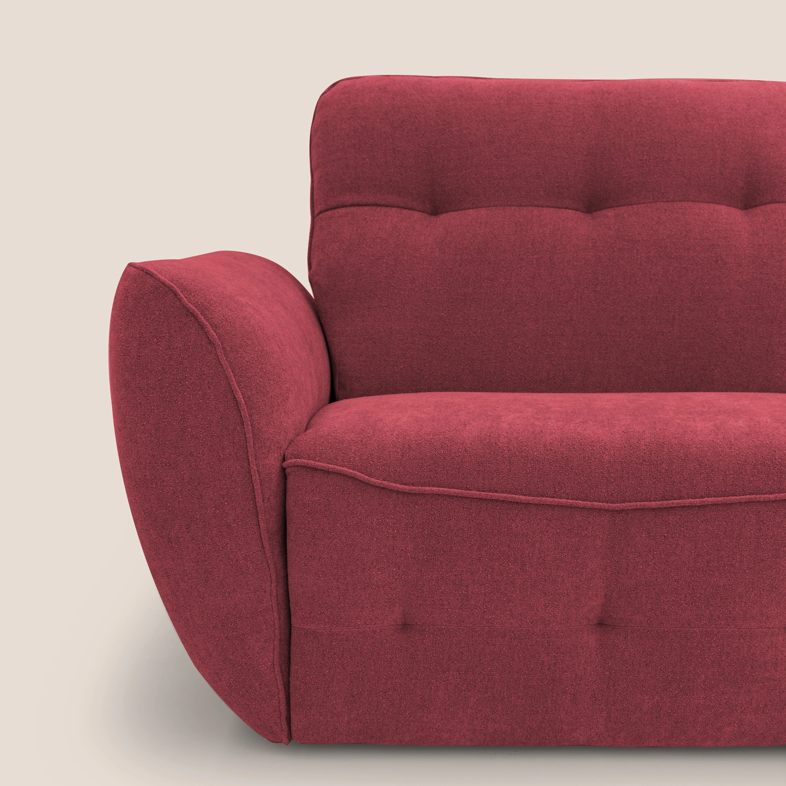 Cerbero canapé 2 ou 3 places en bouclette douce imperméable T07 rouge - Image 3