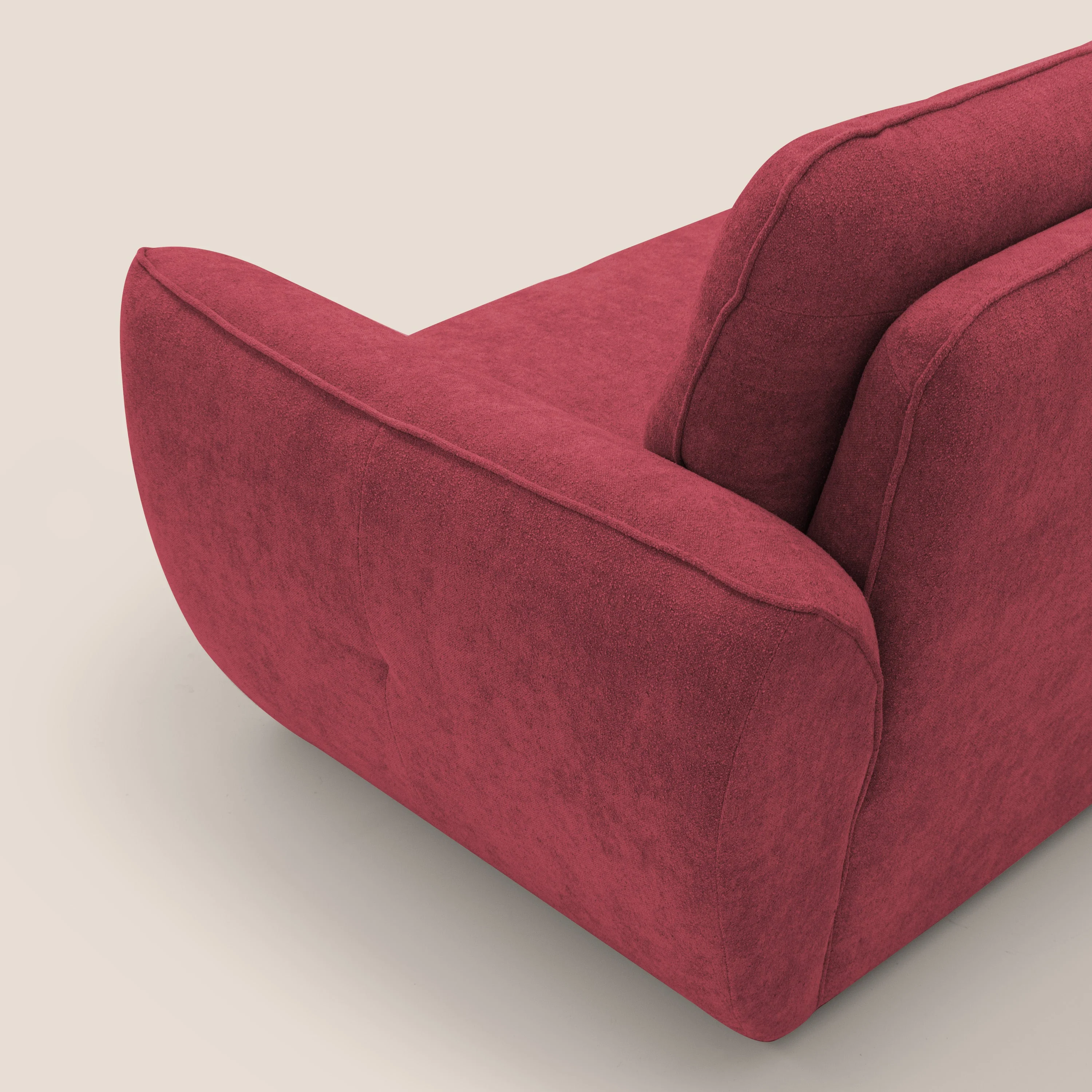 Cerbero canapé 2 ou 3 places en bouclette douce imperméable T07 rouge - Image 9