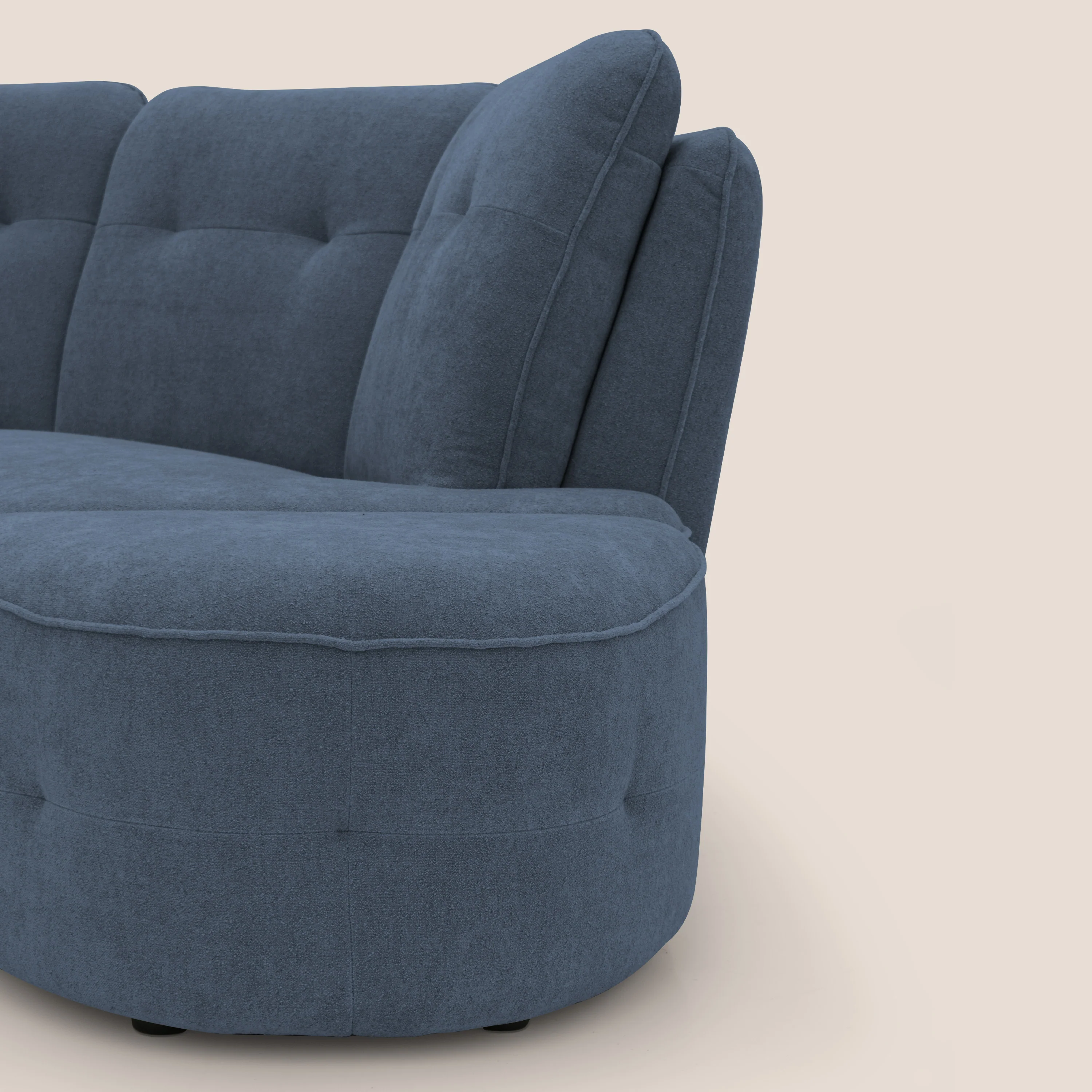 Cerbero canapé d'angle avec pouf terminal en bouclette douce imperméable T07 bleu - Image 13