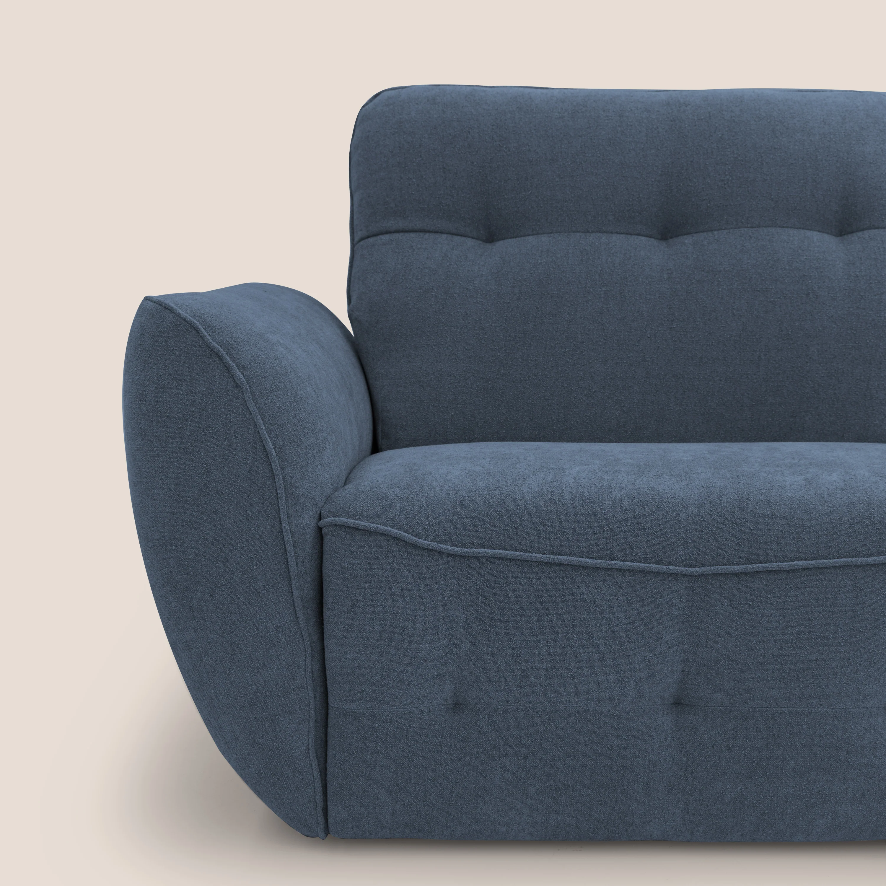 Cerbero canapé d'angle avec pouf terminal en bouclette douce imperméable T07 bleu - Image 6
