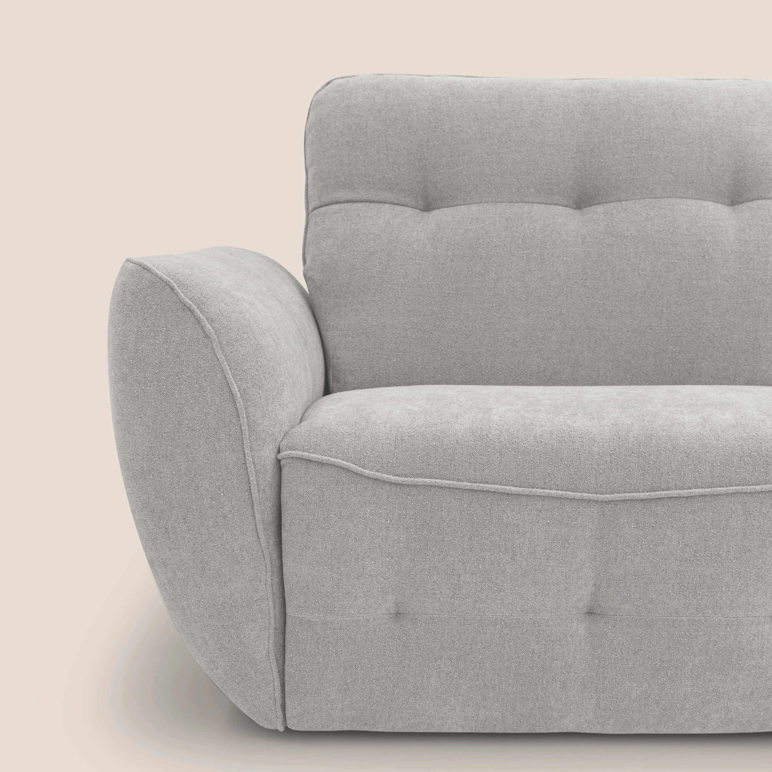 Cerbero canapé d'angle avec pouf terminal en bouclette douce imperméable T07 gris - Image 6