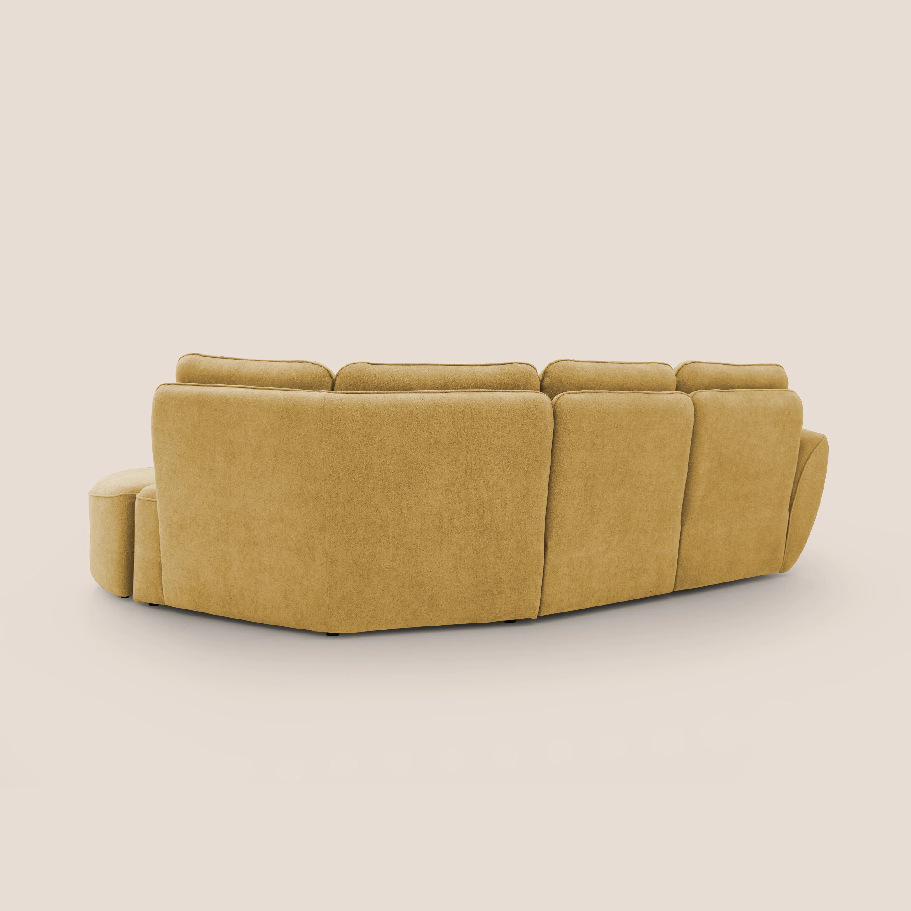 Cerbero canapé d'angle avec pouf terminal en bouclette douce imperméable T07 jaune - Image 11
