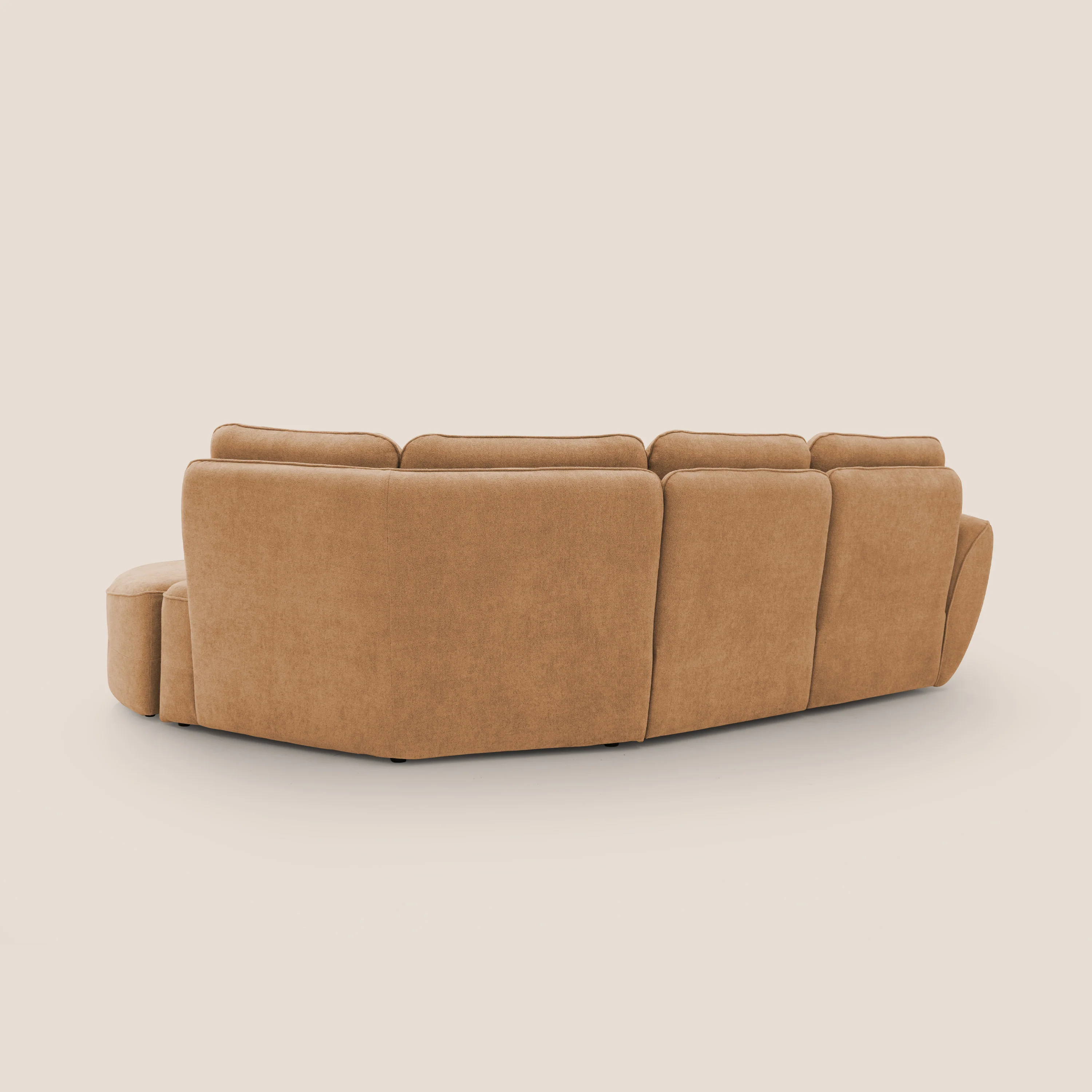 Cerbero canapé d'angle avec pouf terminal en bouclette douce imperméable T07 orange - Image 11