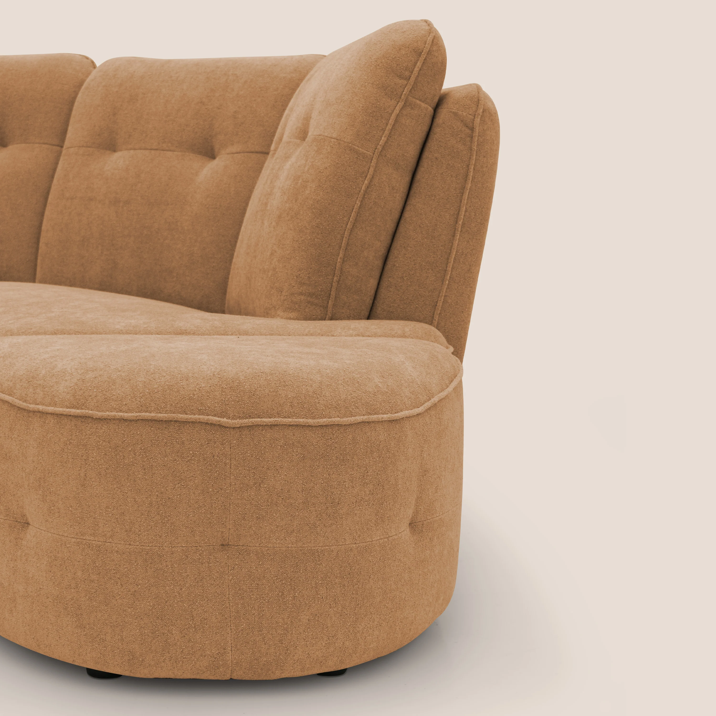 Cerbero canapé d'angle avec pouf terminal en bouclette douce imperméable T07 orange - Image 13