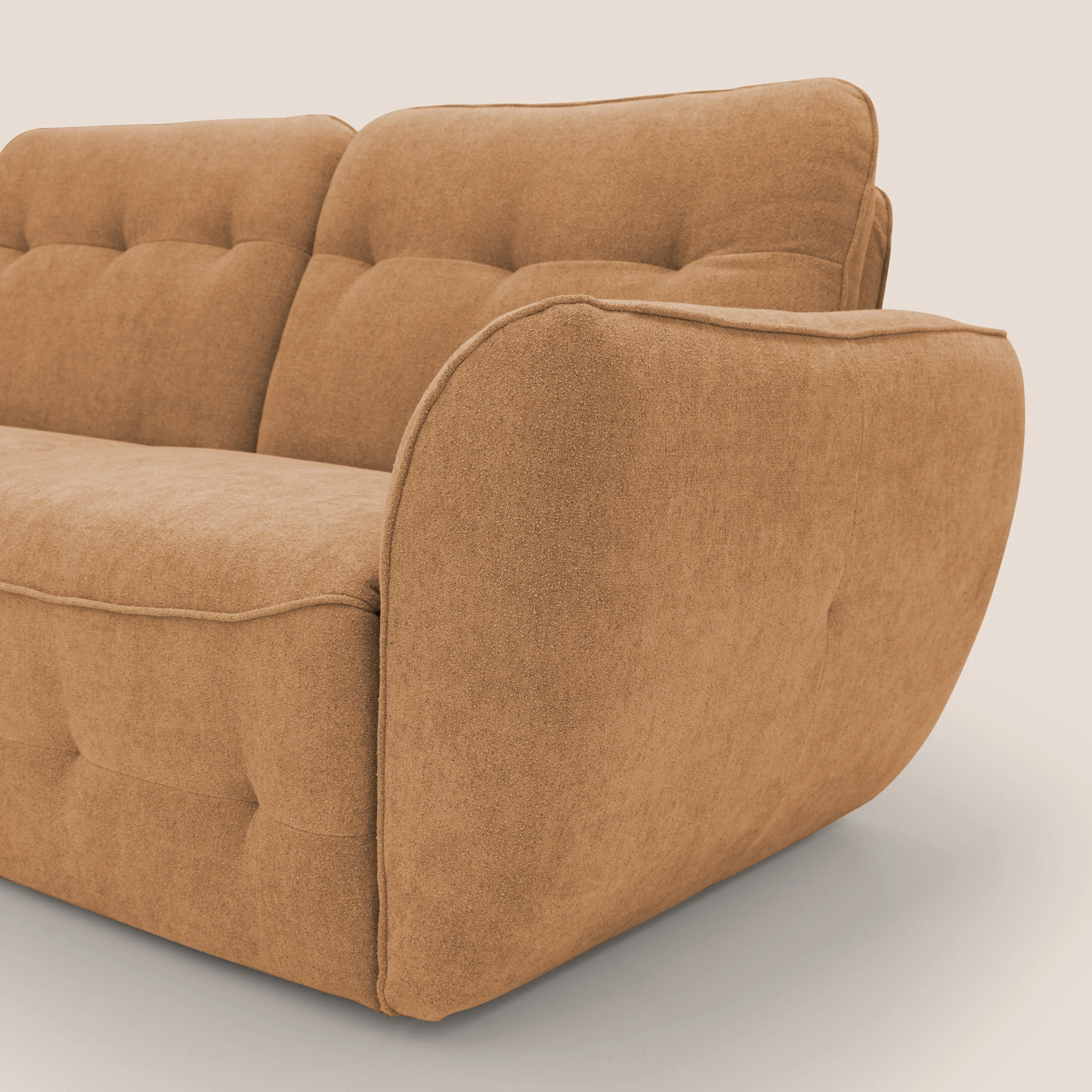 Cerbero canapé d'angle avec pouf terminal en bouclette douce imperméable T07 orange - Image 8