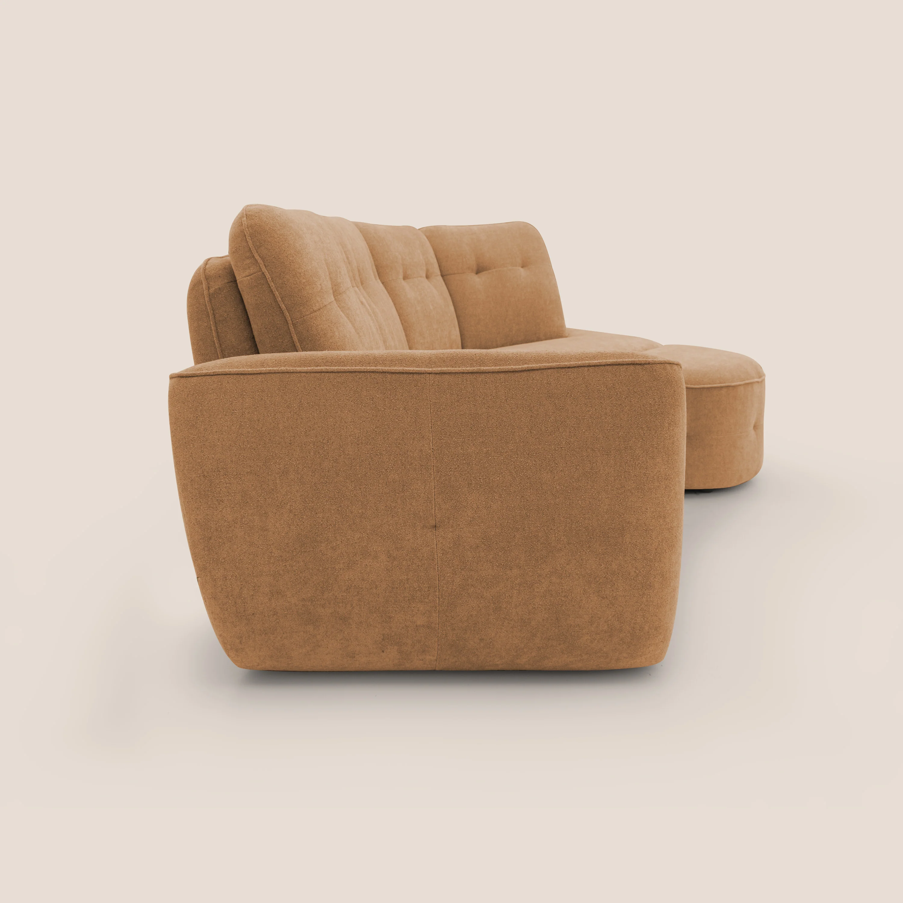 Cerbero canapé d'angle avec pouf terminal en bouclette douce imperméable T07 orange - Image 9