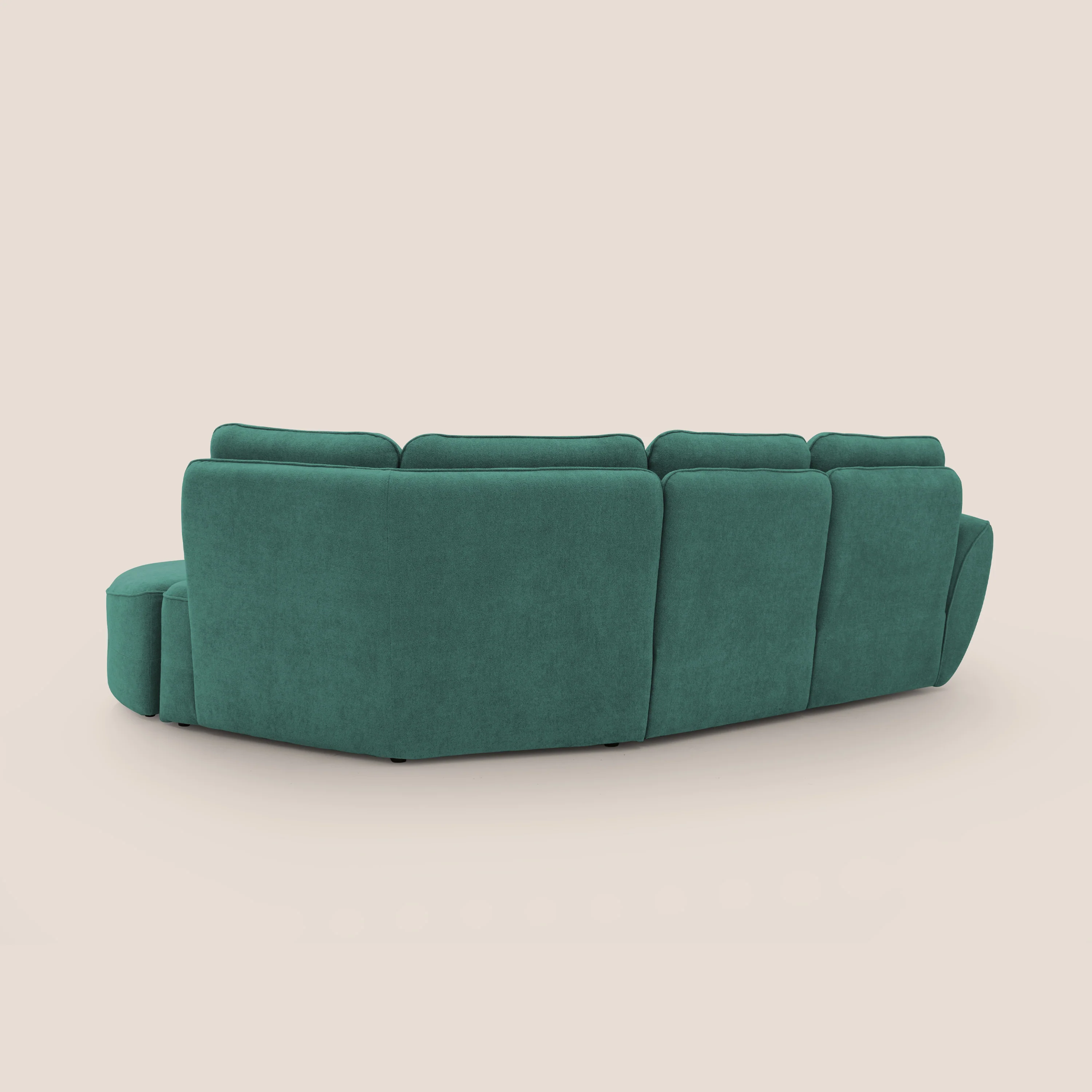 Cerbero canapé d'angle avec pouf terminal en bouclette douce imperméable T07 vert - Image 12