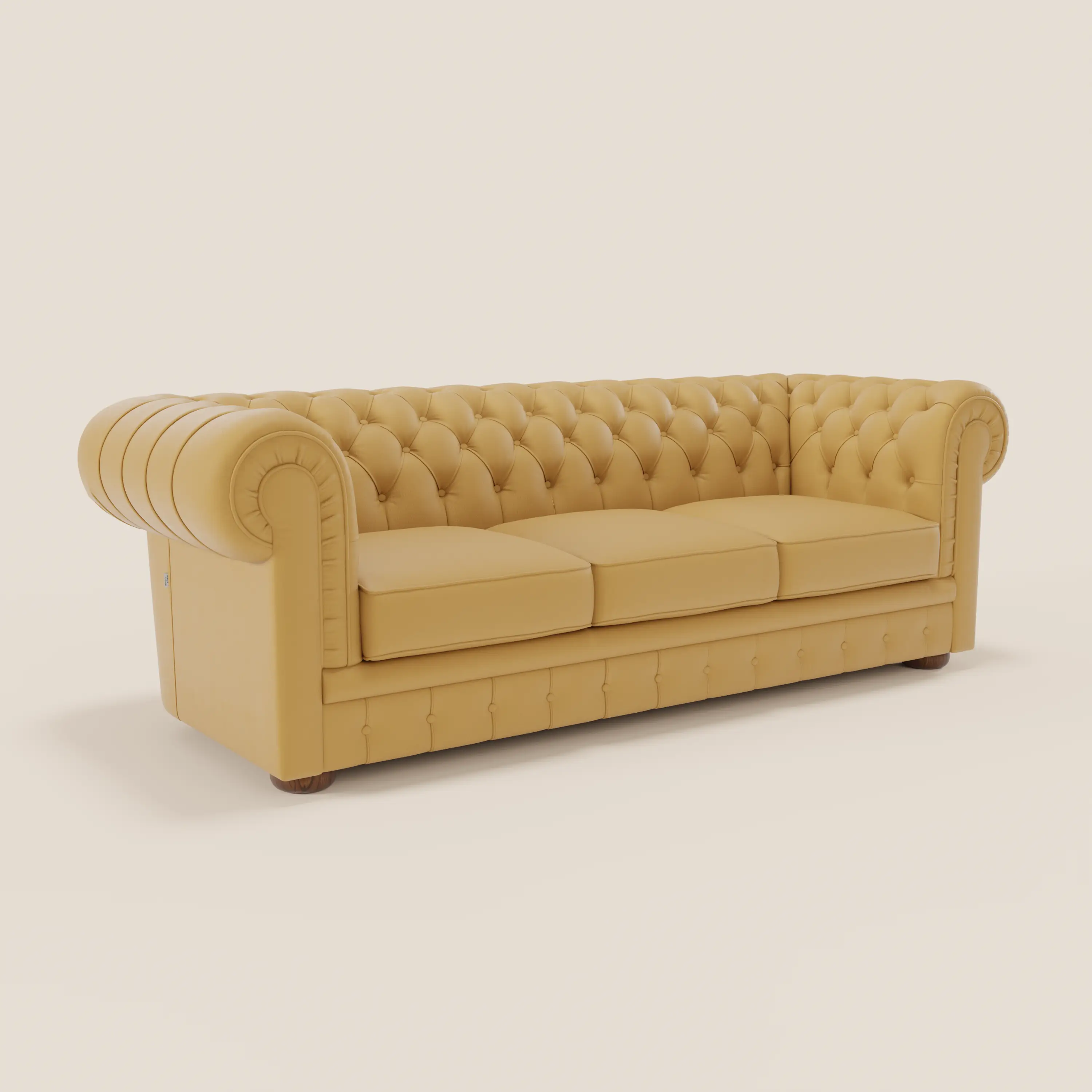 Chester 4 places 3 assises en véritable cuir - Chesterfield capitonnage artisanal - Image 103